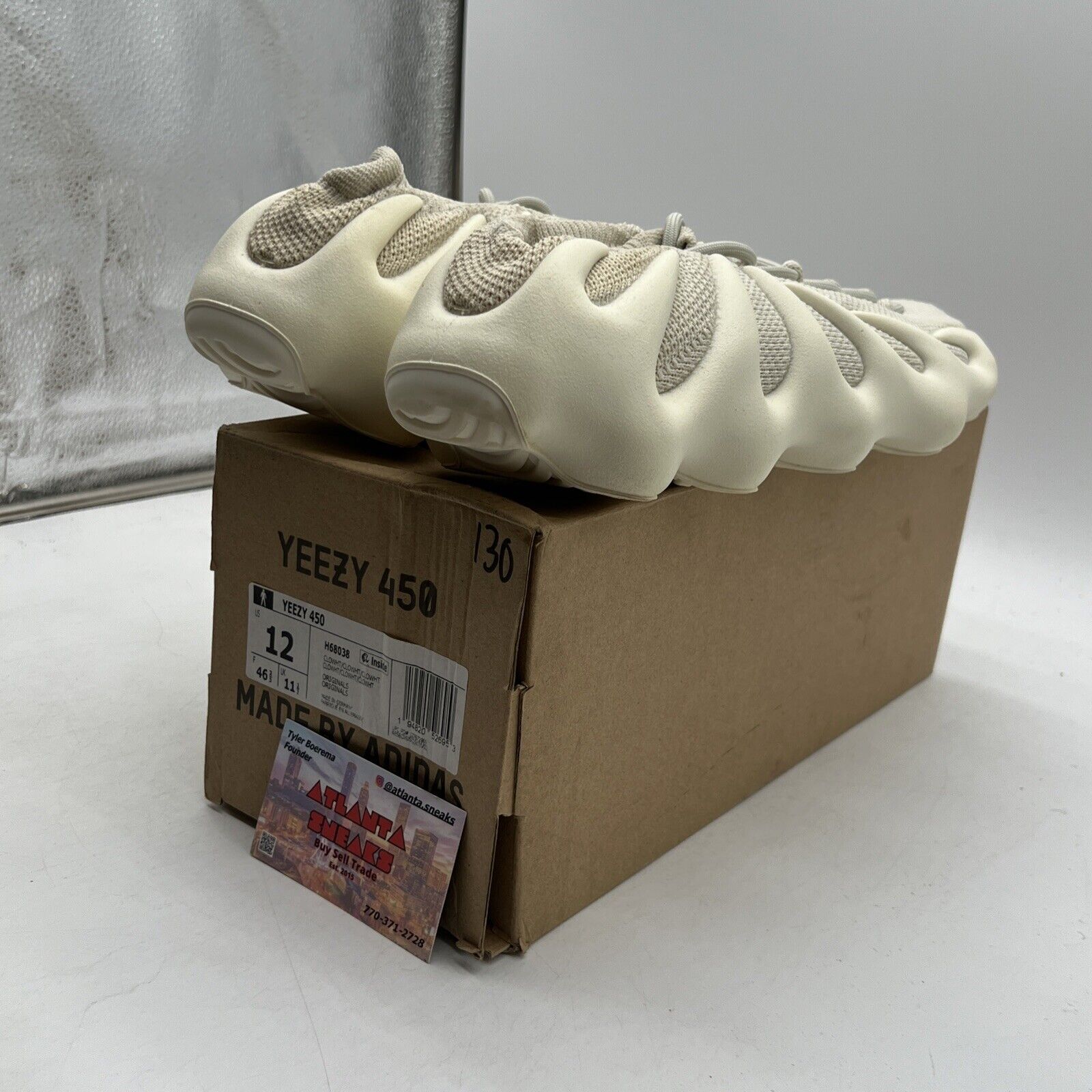 Size 12 - adidas Yeezy 450 Cloud White (H68038)