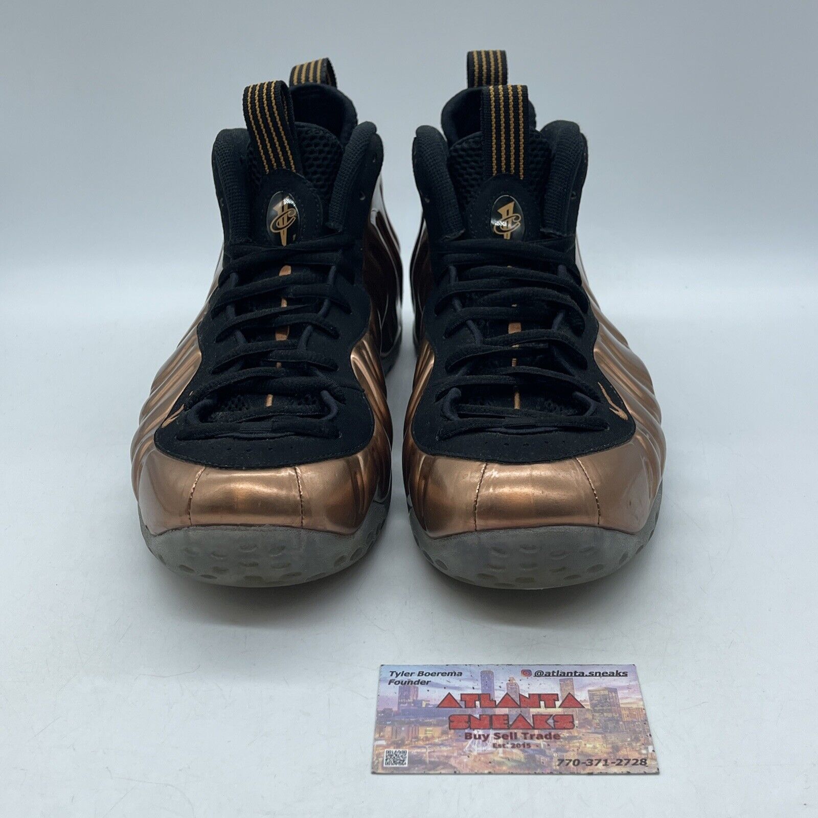 Size 9.5 - Nike Air Foamposite One 2017 Copper Leather Black Suede (314996-007)