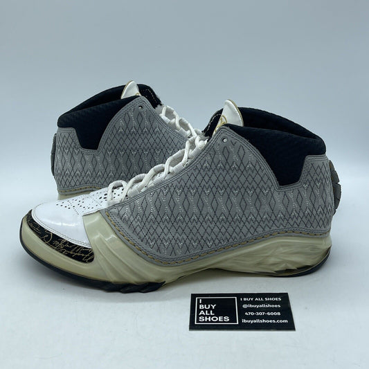 Size 12 - Air Jordan 23 OG White Stealth Grey White Black Suede (318376-102)