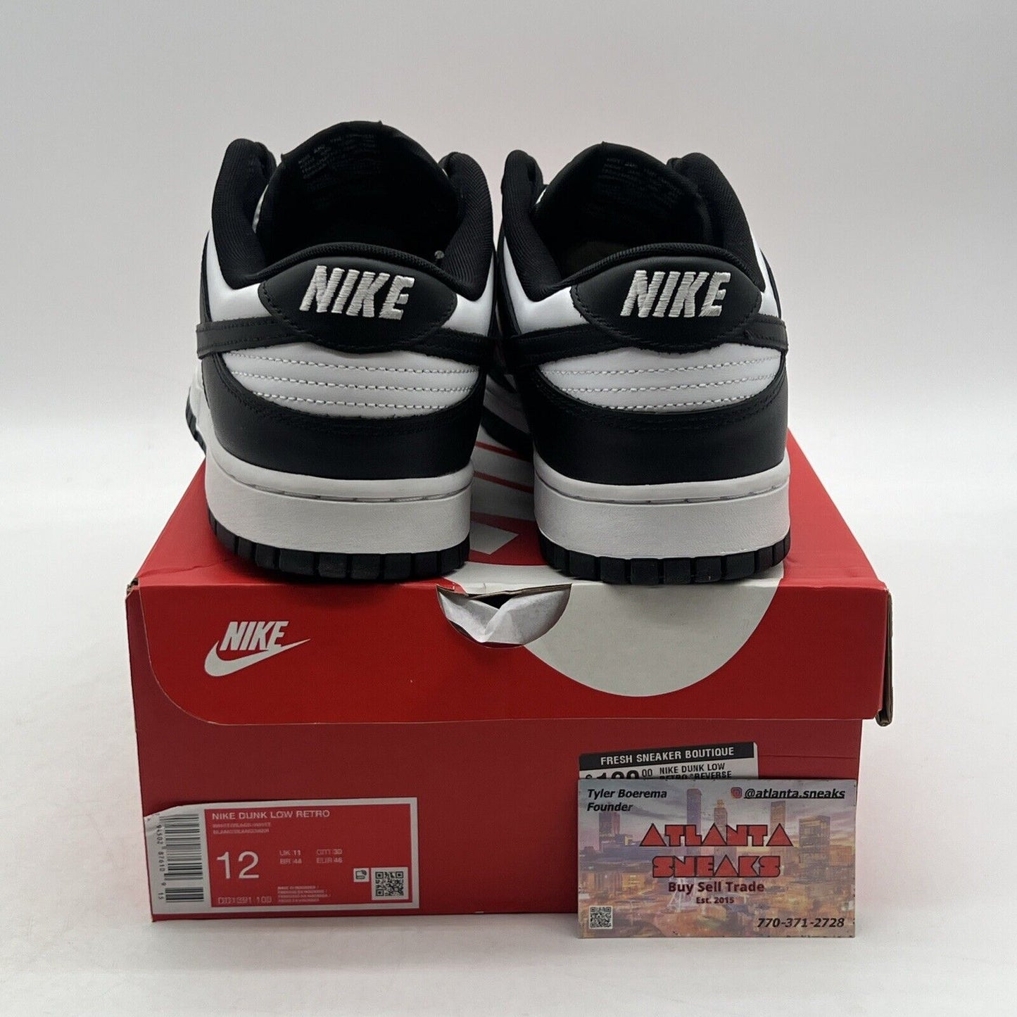 Size 12 - Nike Dunk Low Black White Leather (DD1391-100)