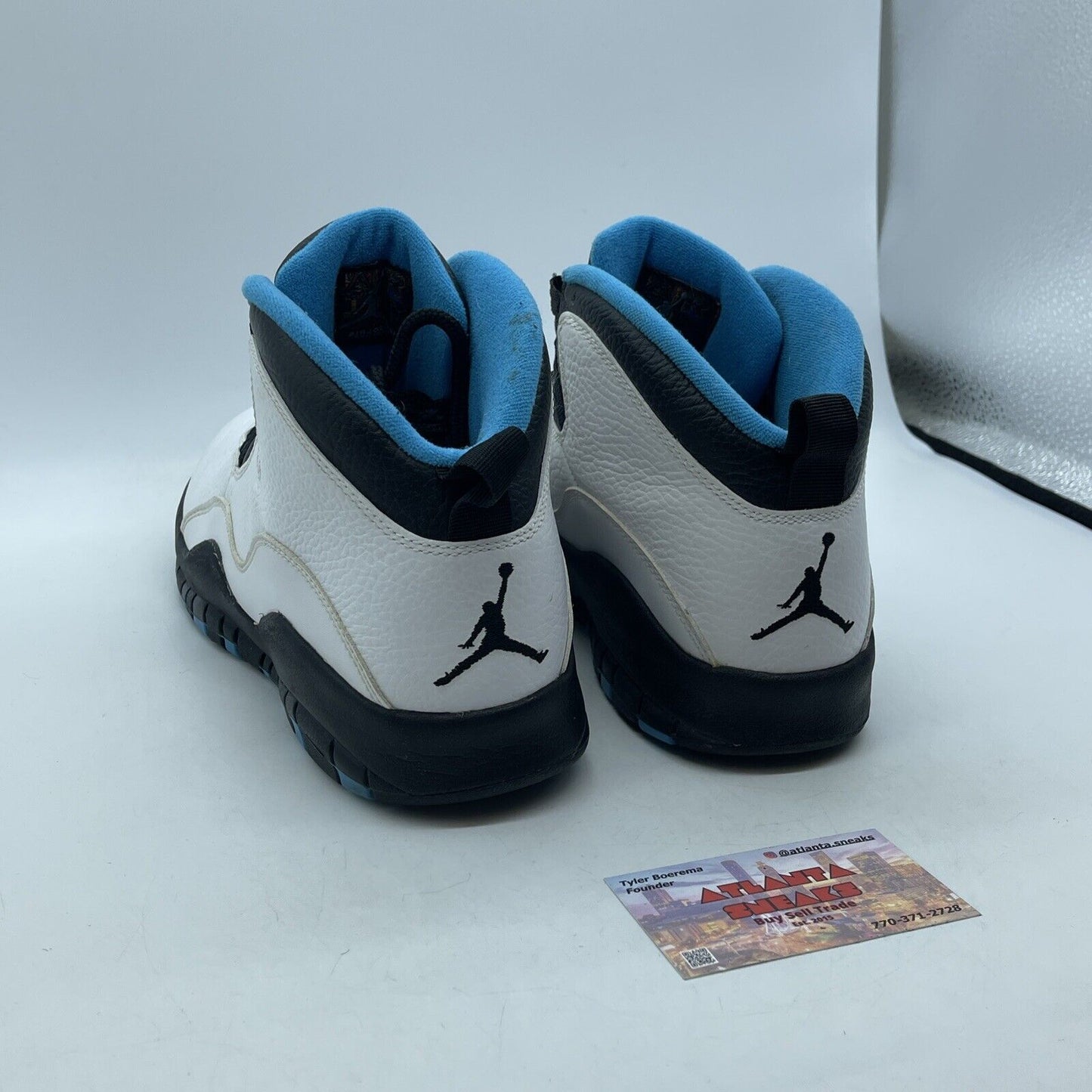 Size 10 - Air Jordan 10 Retro 2014 Powder Blue Black White Leather (310805-106)