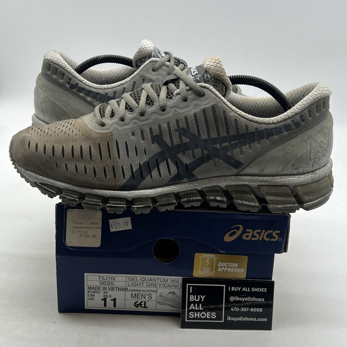 Size 11 - ASICS GEL-Quantum 360 Low Gray (T5J1N-9595)