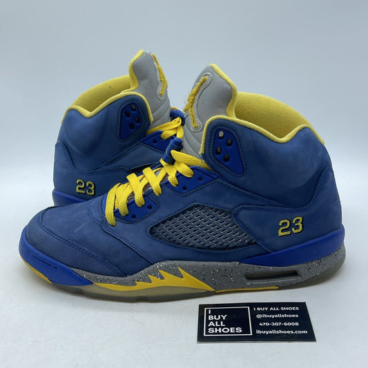 Size 11 - Air Jordan 5 Retro Laney Blue Grey Yellow Suede Leather (CD2720-400)