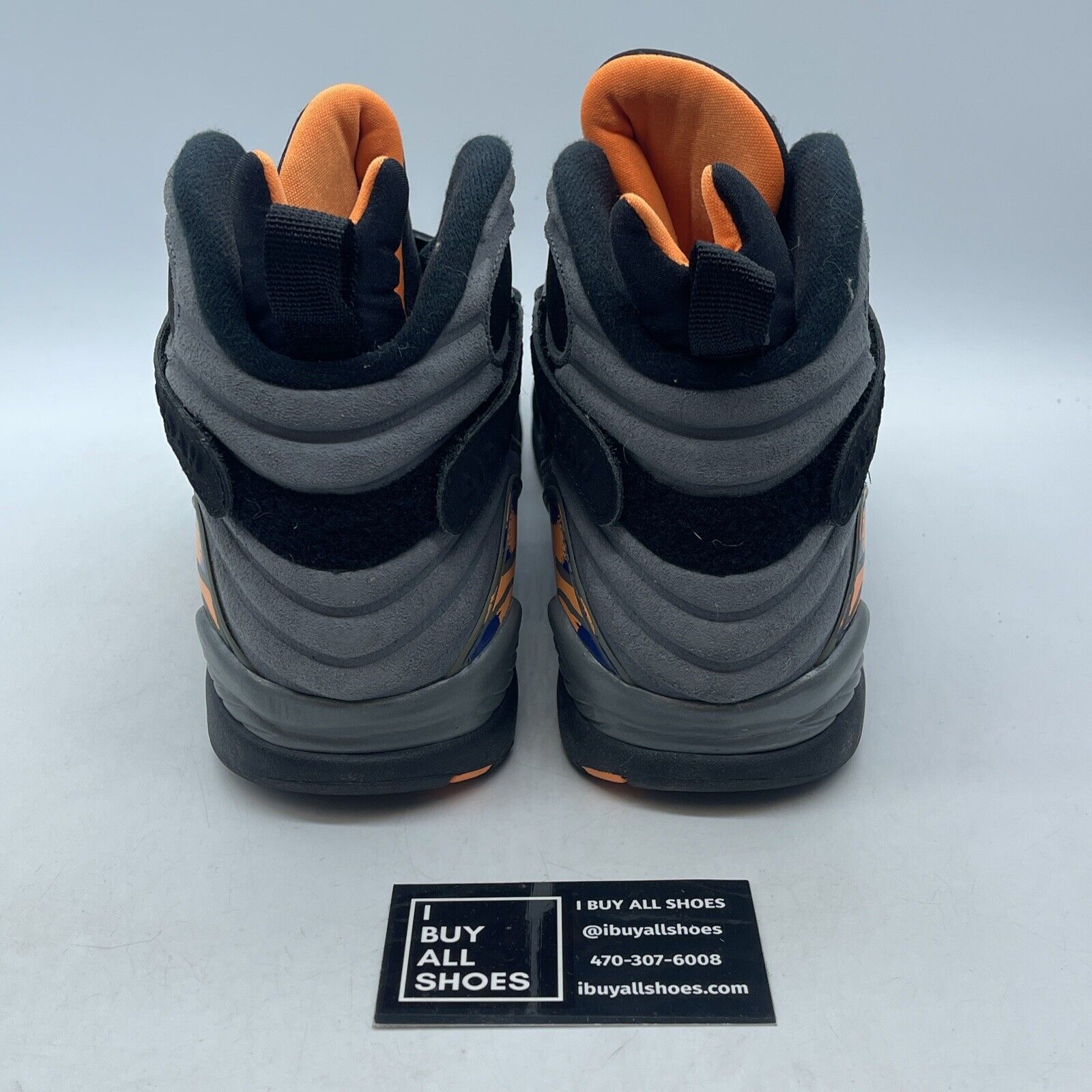 Size 10.5 - Air Jordan 8 Retro Phoenix Suns Black Grey Suede (305381-043)