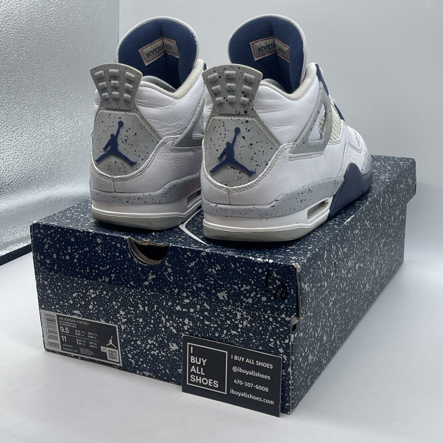 Size 9.5 - Jordan 4 Retro Mid Midnight Navy White Grey Leather (DH6927-140)
