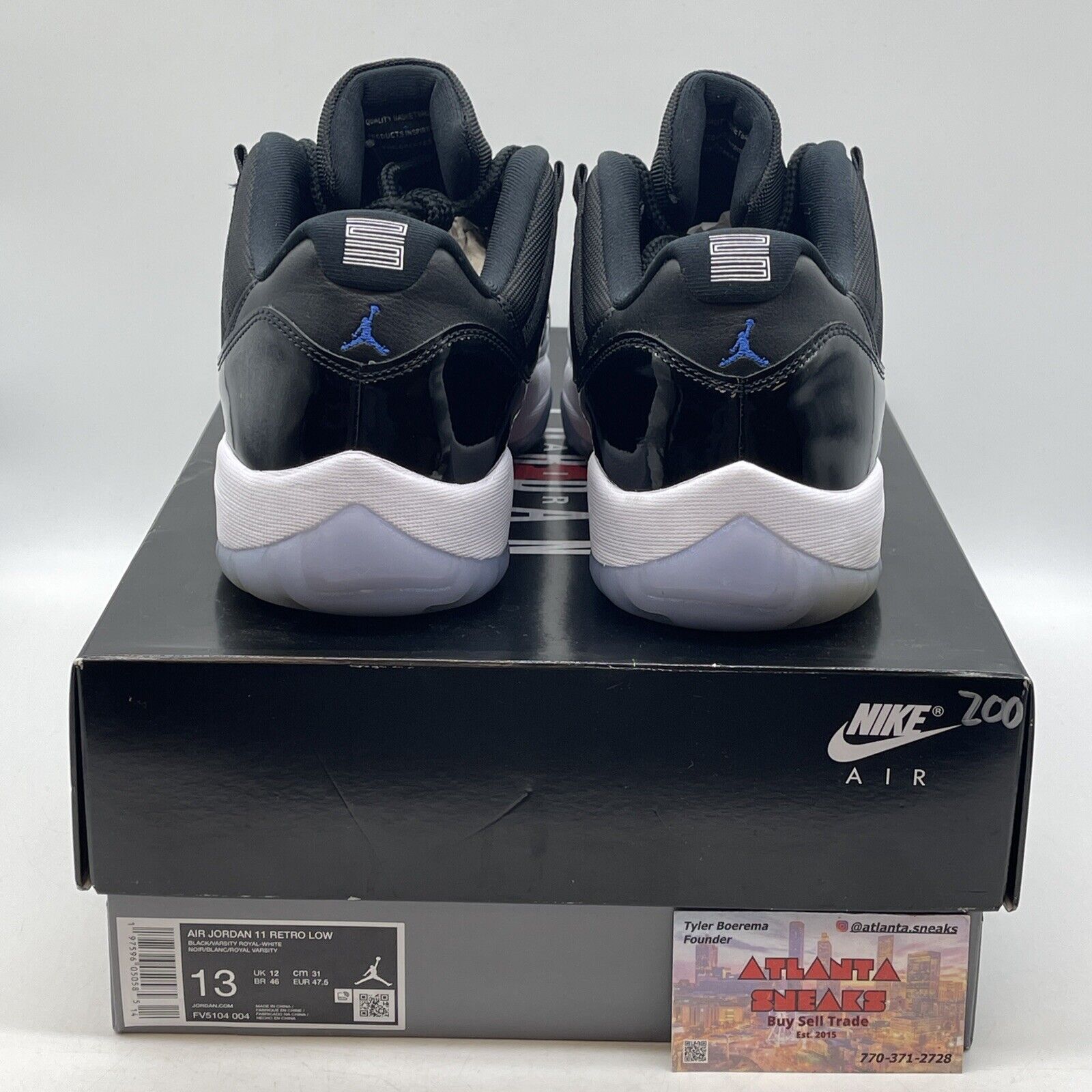 Size 13 - Air Jordan 11 Retro Low Space Jam Black White Blue (FV5104-004)