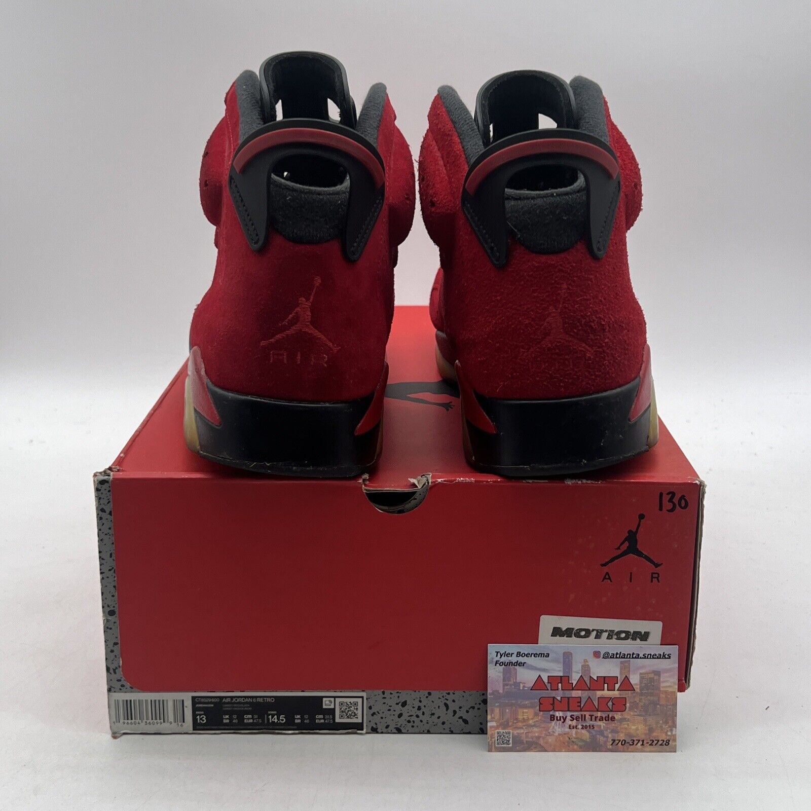 Size 13 - Air Jordan 6 Retro Toro Bravo Black Red Suede (CT8529-600)