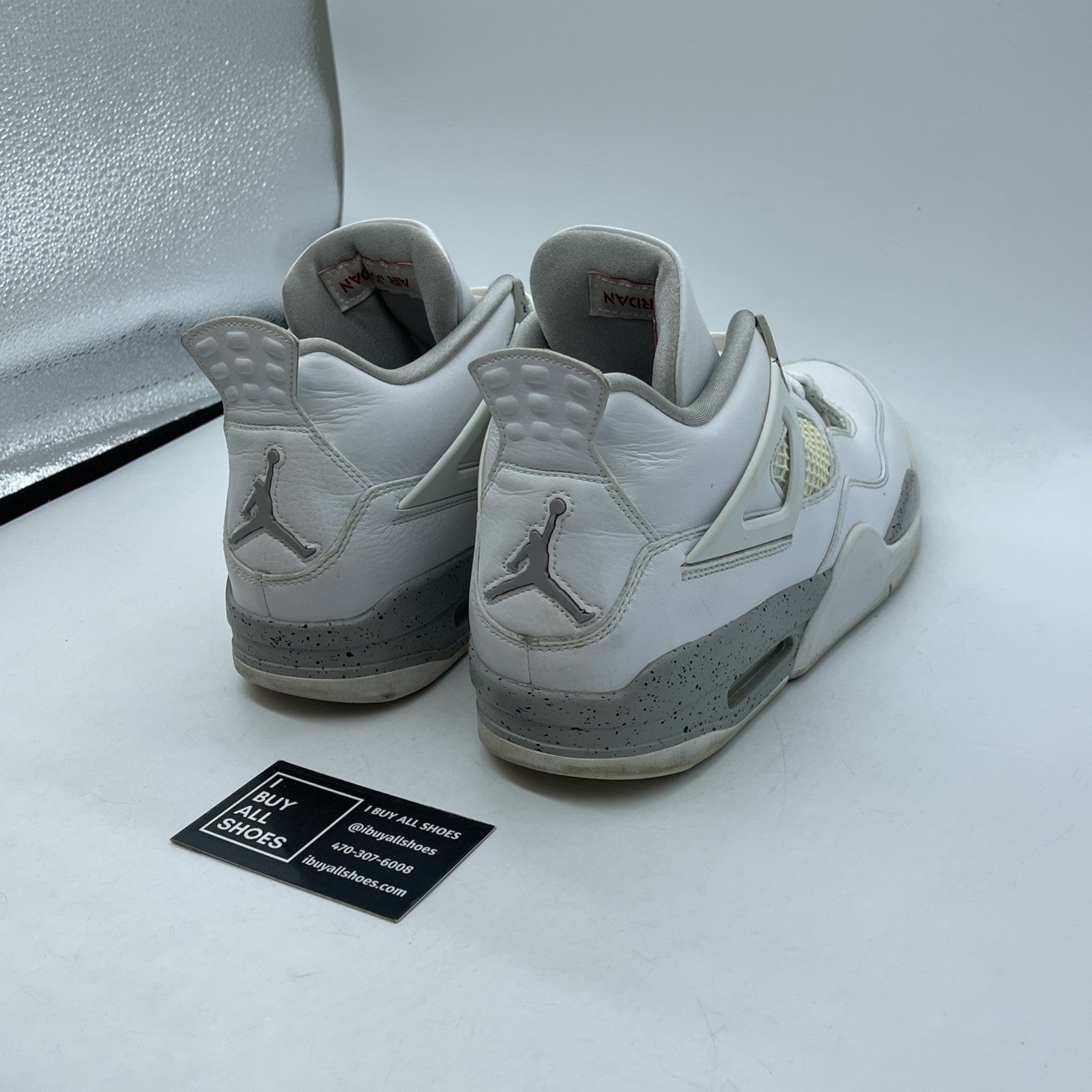 Size 9 - Jordan 4 Retro Mid White Oreo Grey Leather (CT8527-100)