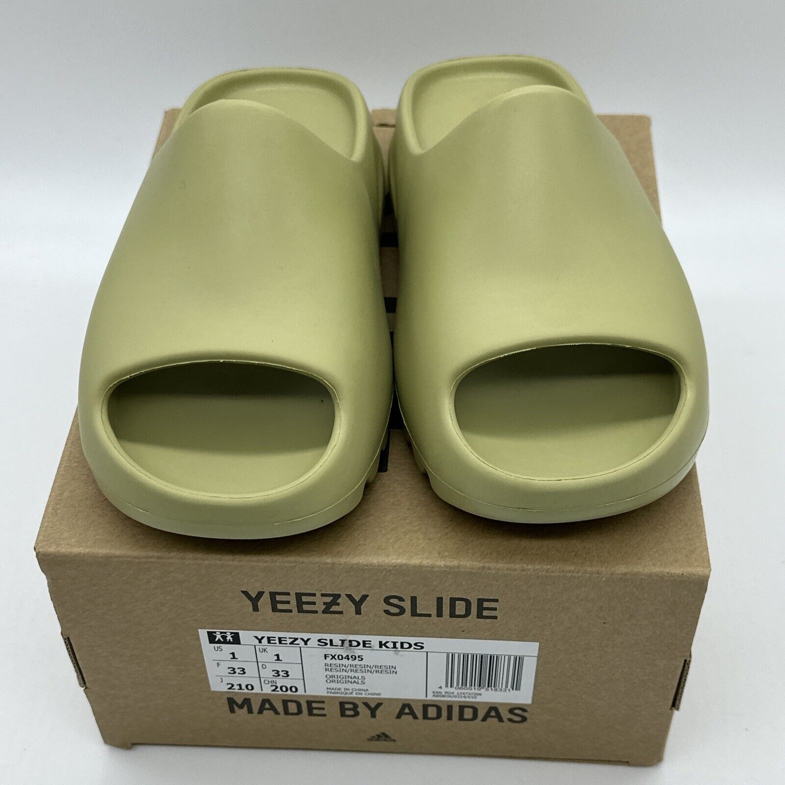 DS Kids Size 1Y - Yeezy Slide Kids Fx0495 Green Brand New With Box Foam Comfy