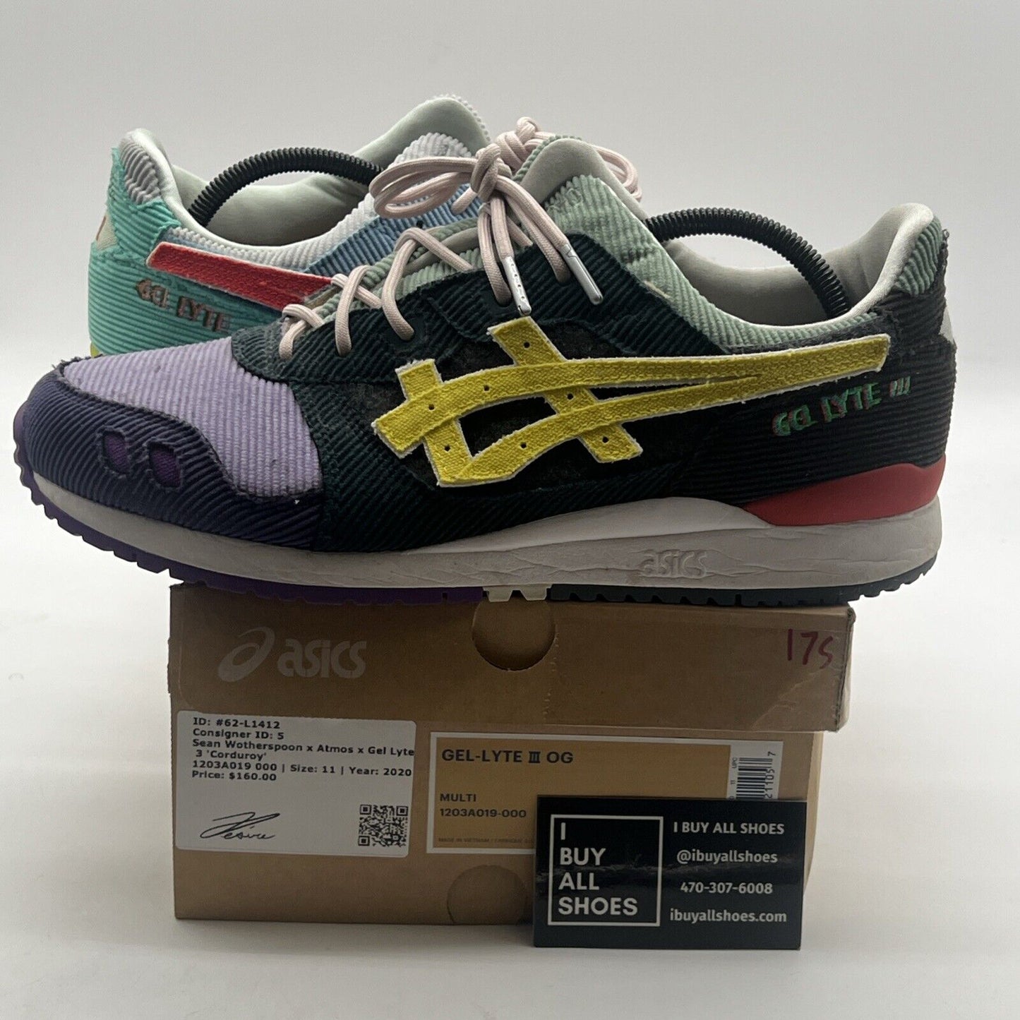 Size 11 - ASICS Sean Wotherspoon x Atmos x Gel Lyte 3 Corduroy (1203A019-000)