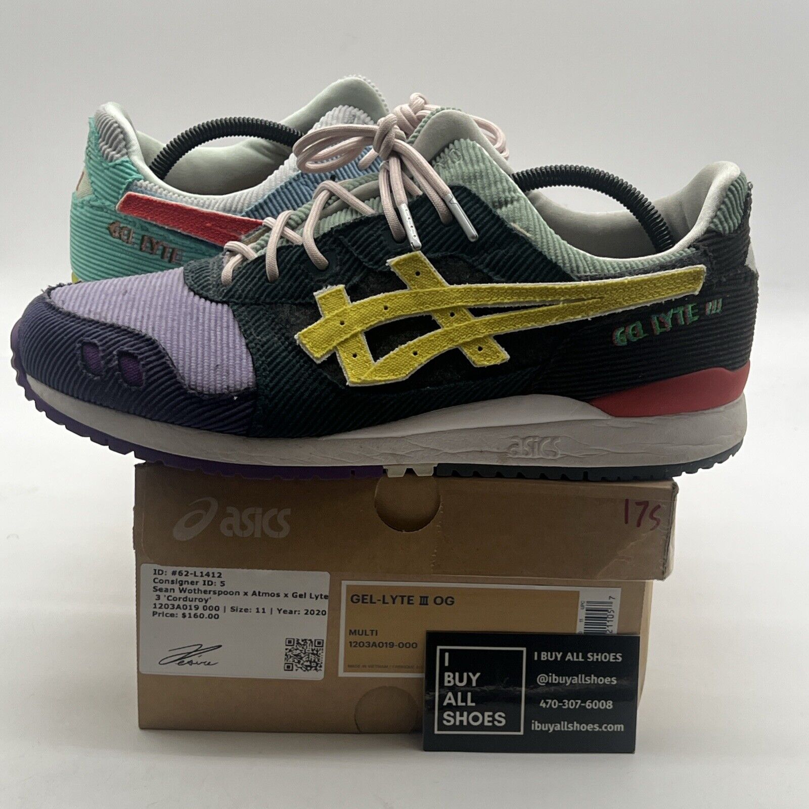 Size 11 - ASICS Sean Wotherspoon x Atmos x Gel Lyte 3 Corduroy (1203A019-000)