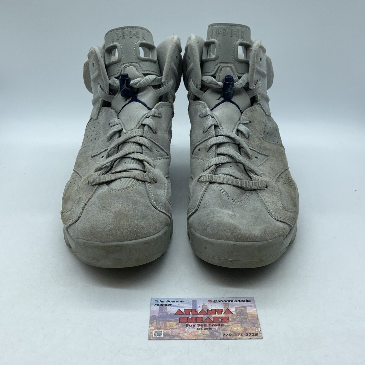 Size 13 - Jordan 6 Retro Mid Georgetown Grey Suede Blue Leather (CT8529-012)