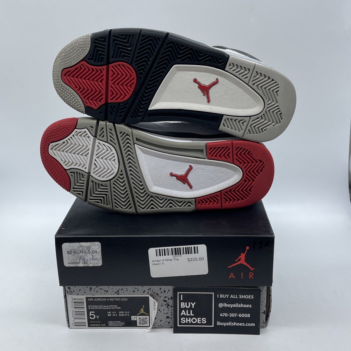 Size 5Y - Jordan 4 Retro SE Mid What The 4 White Leather (408452-146)