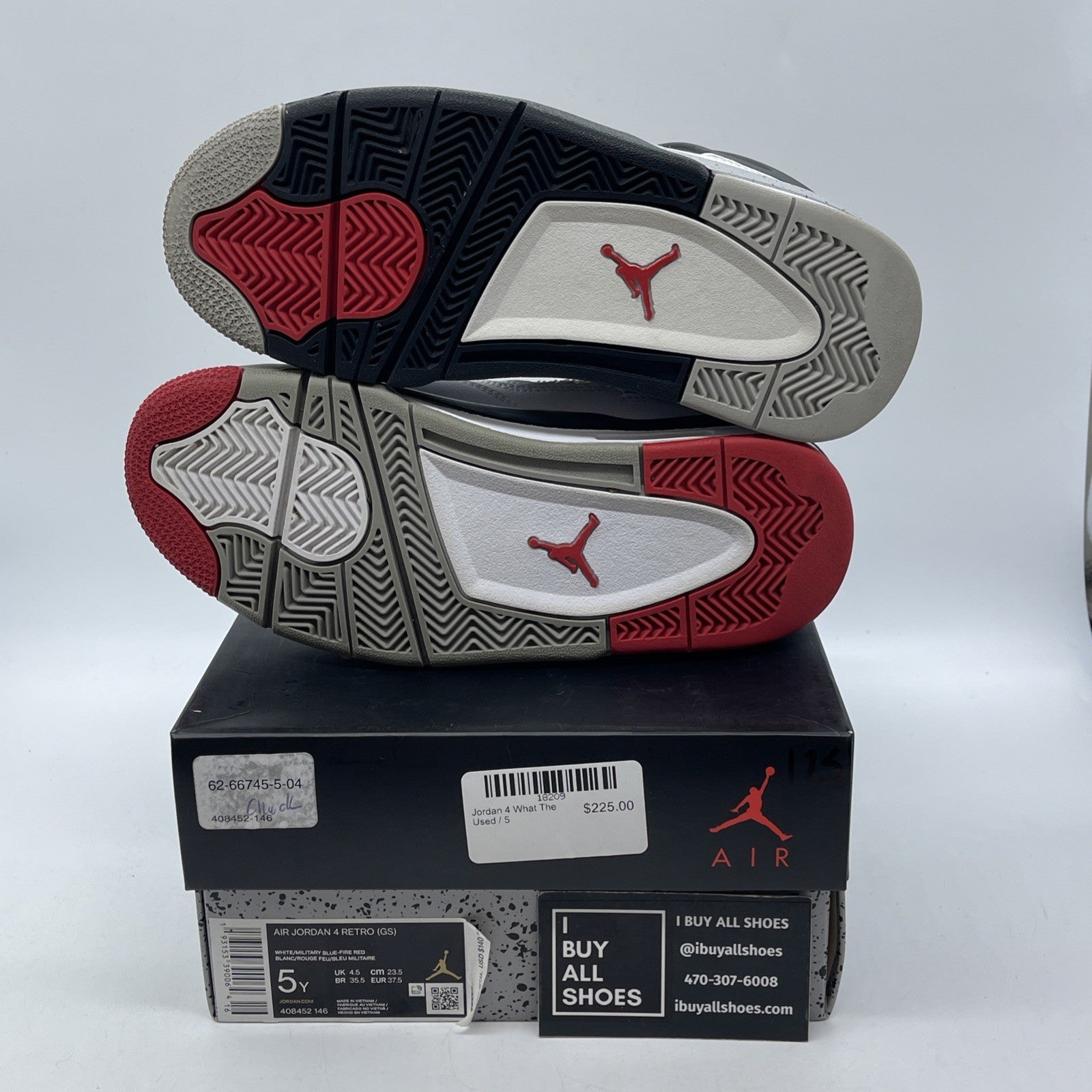 Size 5Y - Jordan 4 Retro SE Mid What The 4 White Leather (408452-146)