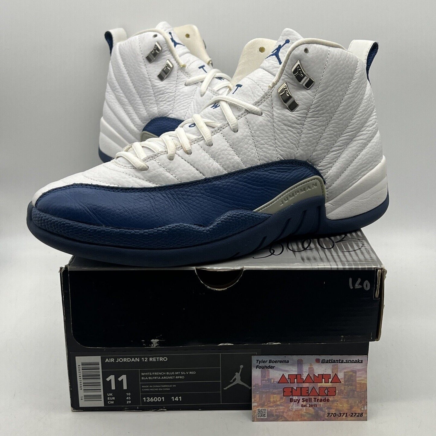 Size 11 - Air Jordan 12 Retro 2004 French Blue White Leather (136001-141)