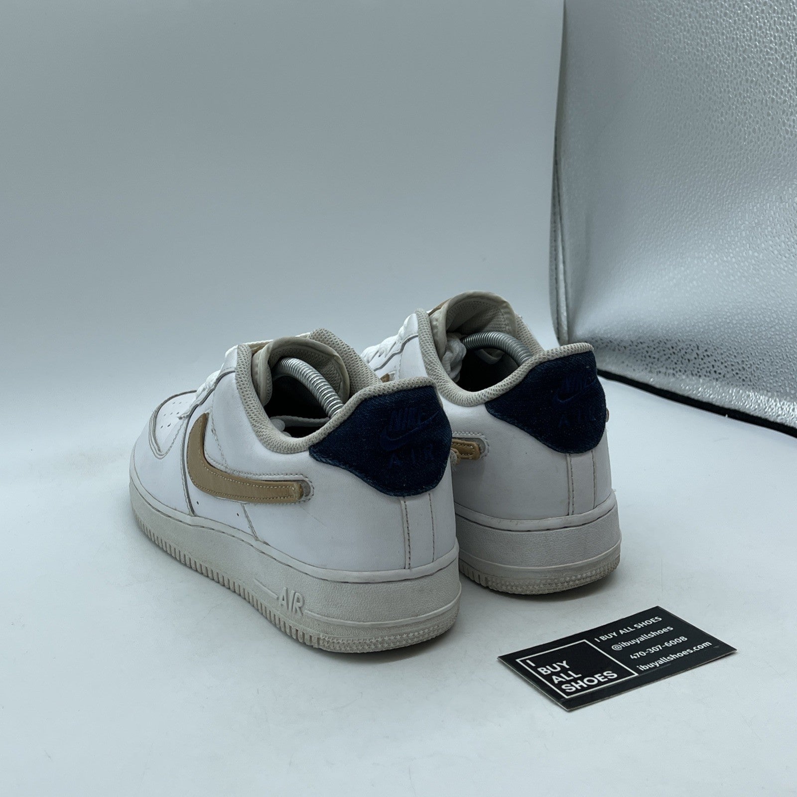Size 10 - Nike Air Force 1 '07 LV8 Low Removable Swoosh White Vachetta Tan