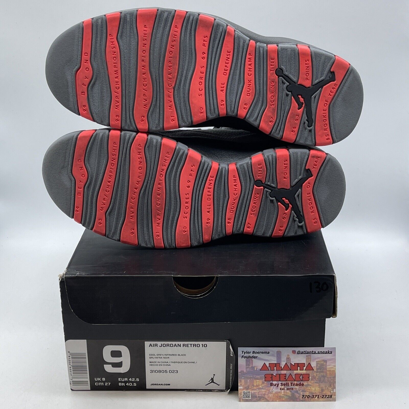 Size 9 - Air Jordan 10 Retro Cool Grey Suede Black Orange Leather (310805-023)