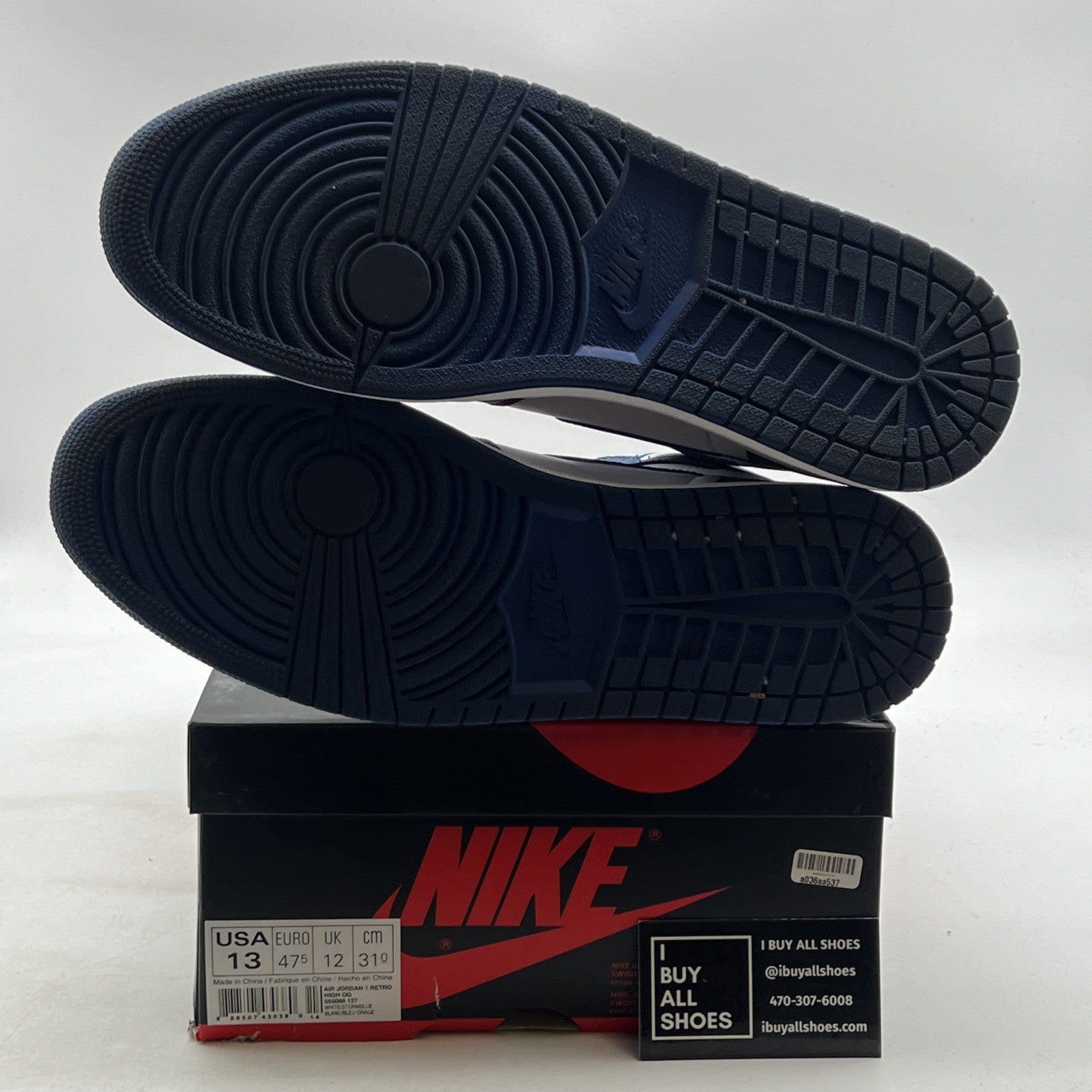 Size 13 - Air Jordan 1 Retro High OG Storm Blue 2016 (555088-127)