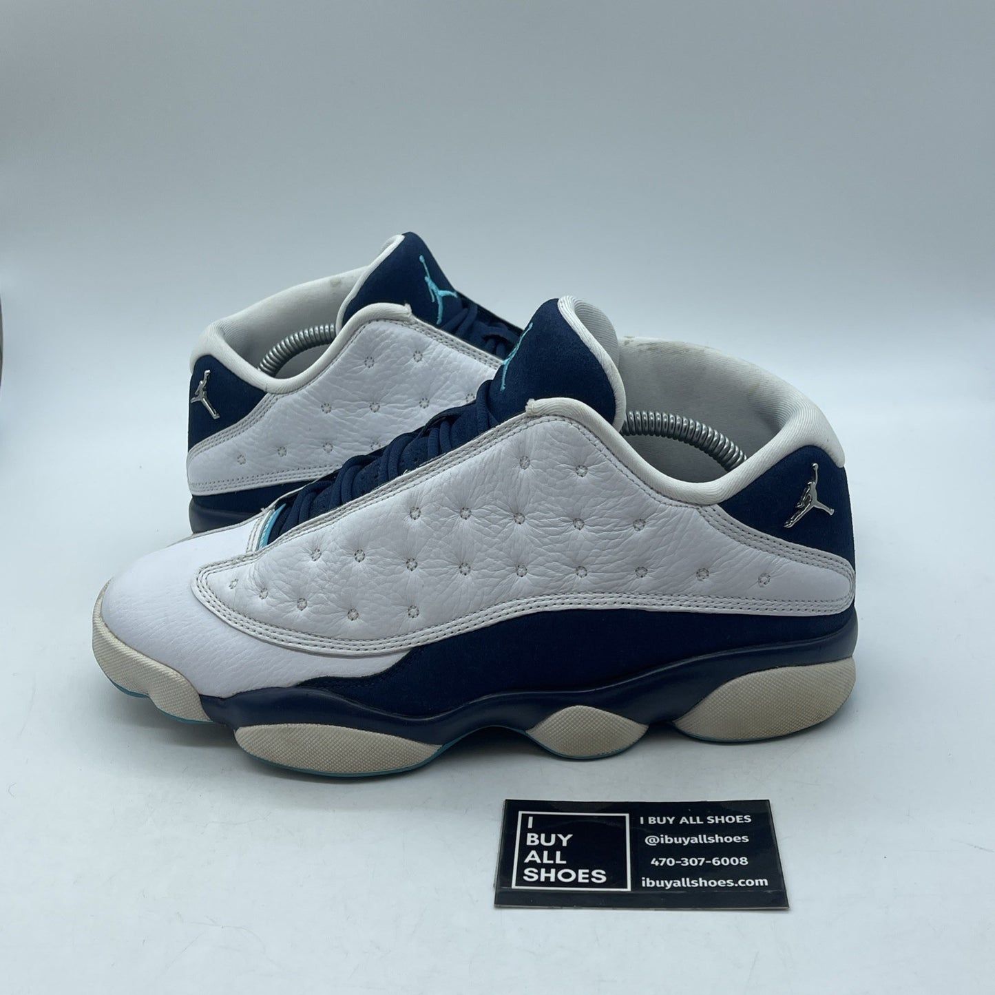 Size 9 - Air Jordan 13 Low Hornets Blue White Suede Leather (310810-107)
