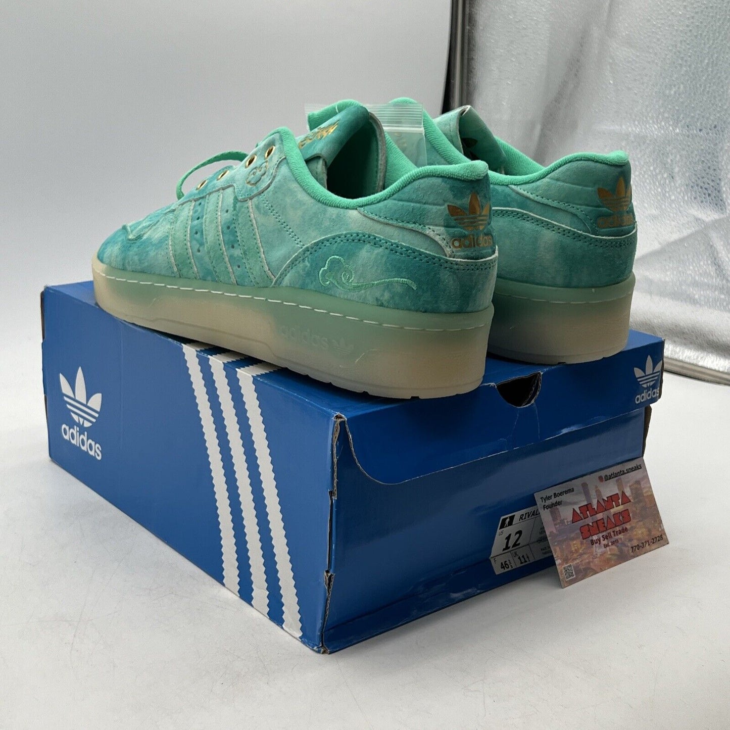 Size 12 - adidas Rivalry Low Hi Res Green Suede (FV4633)