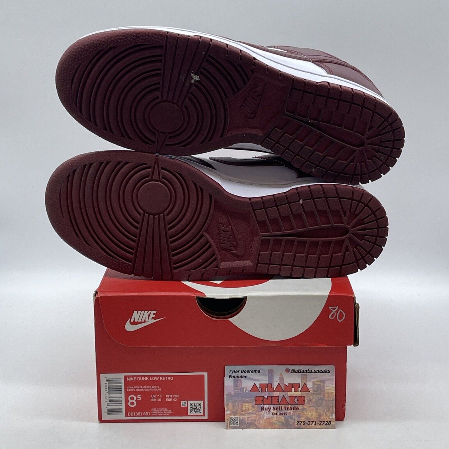 Size 8.5 - Nike Dunk Low Team Red White Leather (DD1391-601)