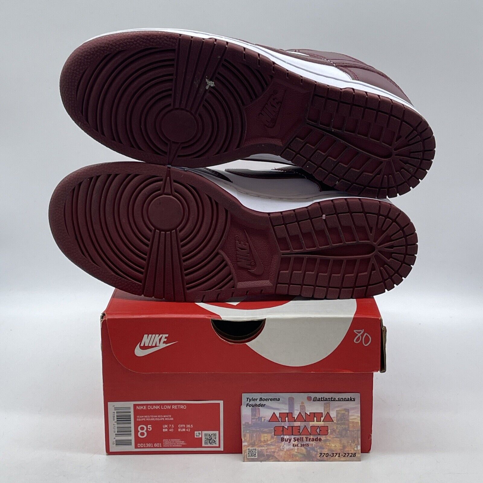 Size 8.5 - Nike Dunk Low Team Red White Leather (DD1391-601)