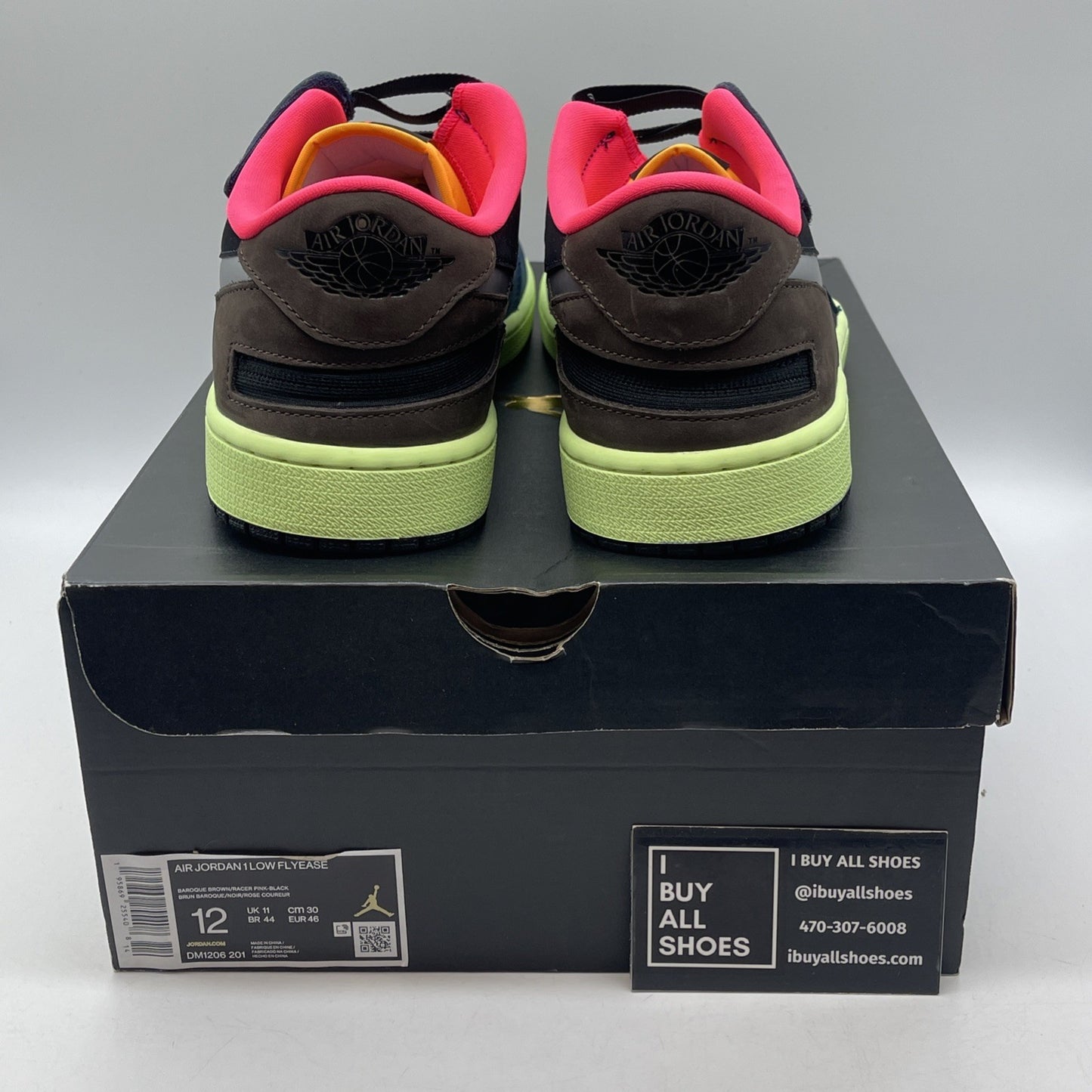 Size 12 - Air Jordan 1 FlyEase Low Tokyo Bio Hack Black Brown Suede (DM1206–201)