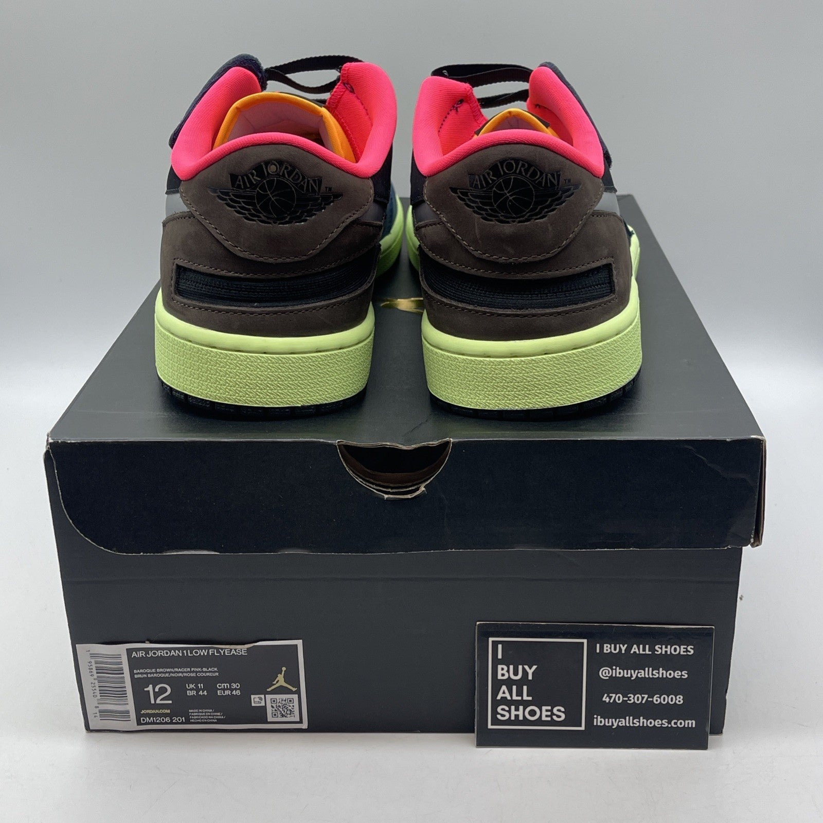 Size 12 - Air Jordan 1 FlyEase Low Tokyo Bio Hack Black Brown Suede (DM1206–201)