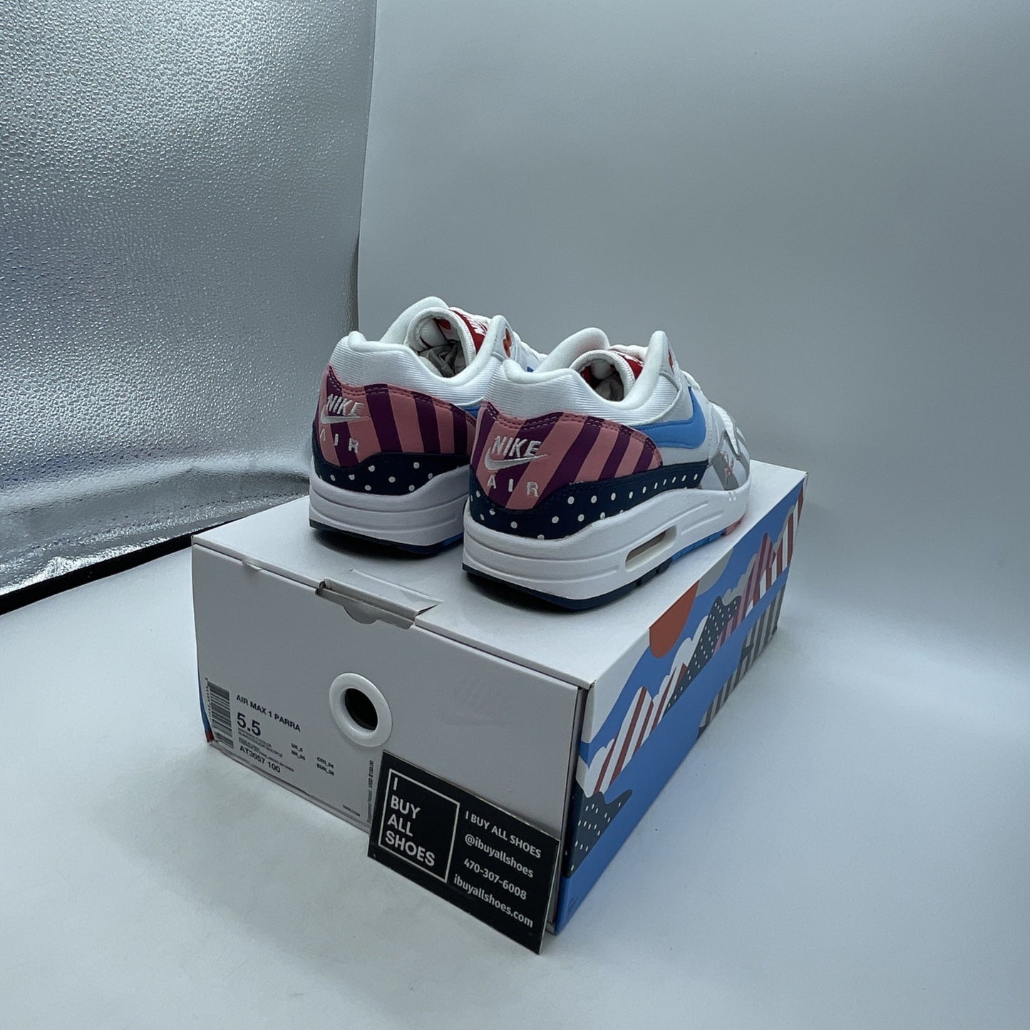 Size 5.5 - Parra x Nike Air Max 1 White (AT3057-100)