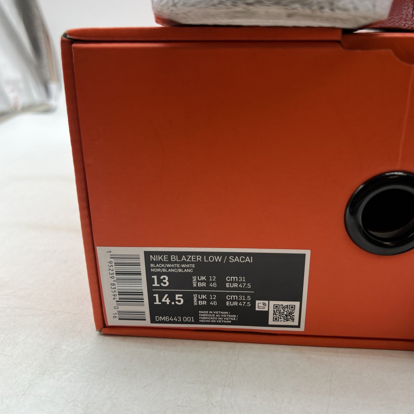 Size 13 - Nike sacai x Blazer Low Black Patent (DM6443-001)