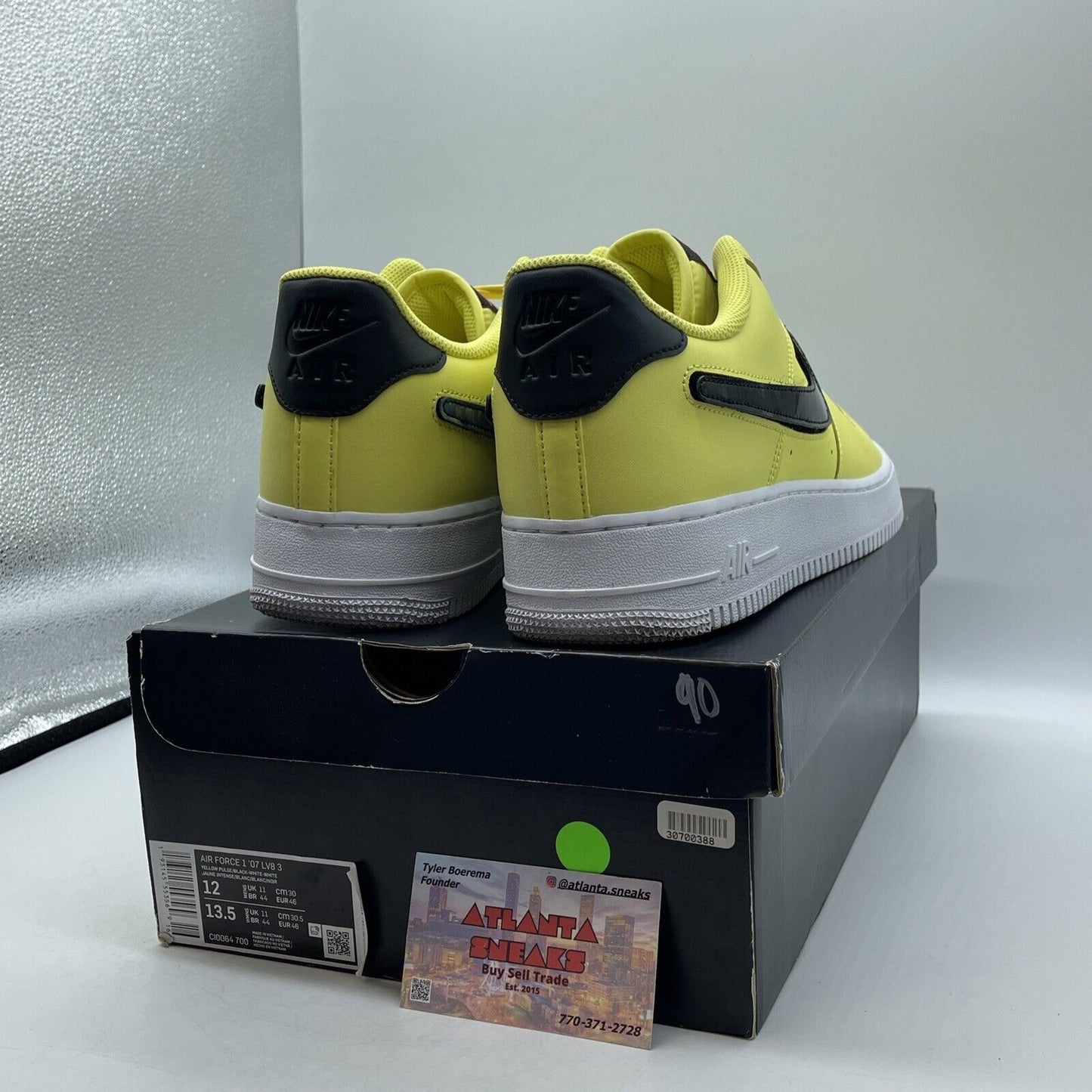 Size 12 - Nike Air Force 1 '07 LV8 Low Yellow Pulse Black White (CI0064-700)