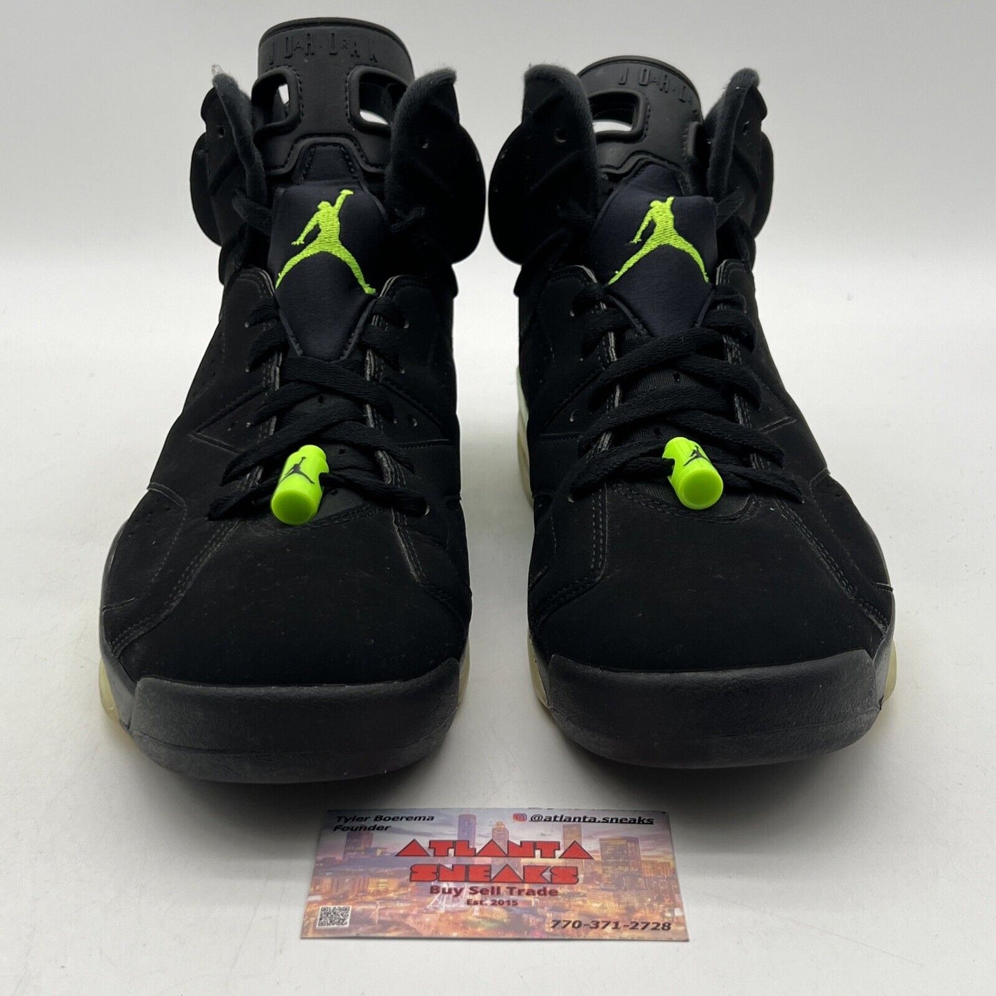 Size 11.5 - Jordan 6 Retro Electric Green 2021 Black Suede (CT8529-003)