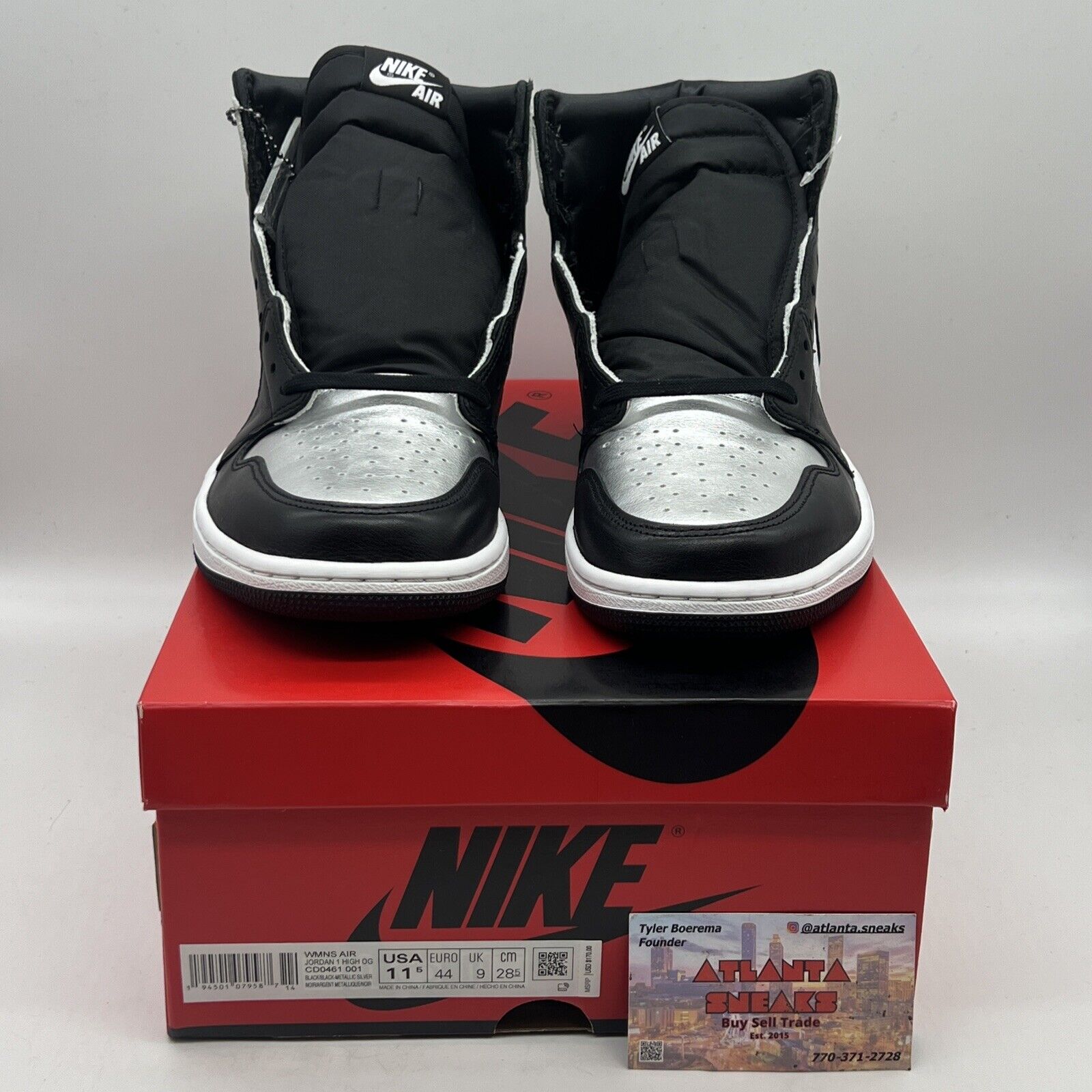 Size 11.5 - Jordan 1 High OG Metallic Silver Brand New Og All