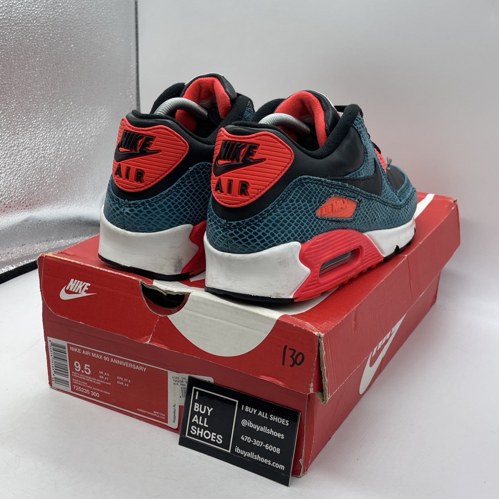 Size 9.5 - Nike Air Max 90 Anniversary Infrared Snake Leather (725235-300)