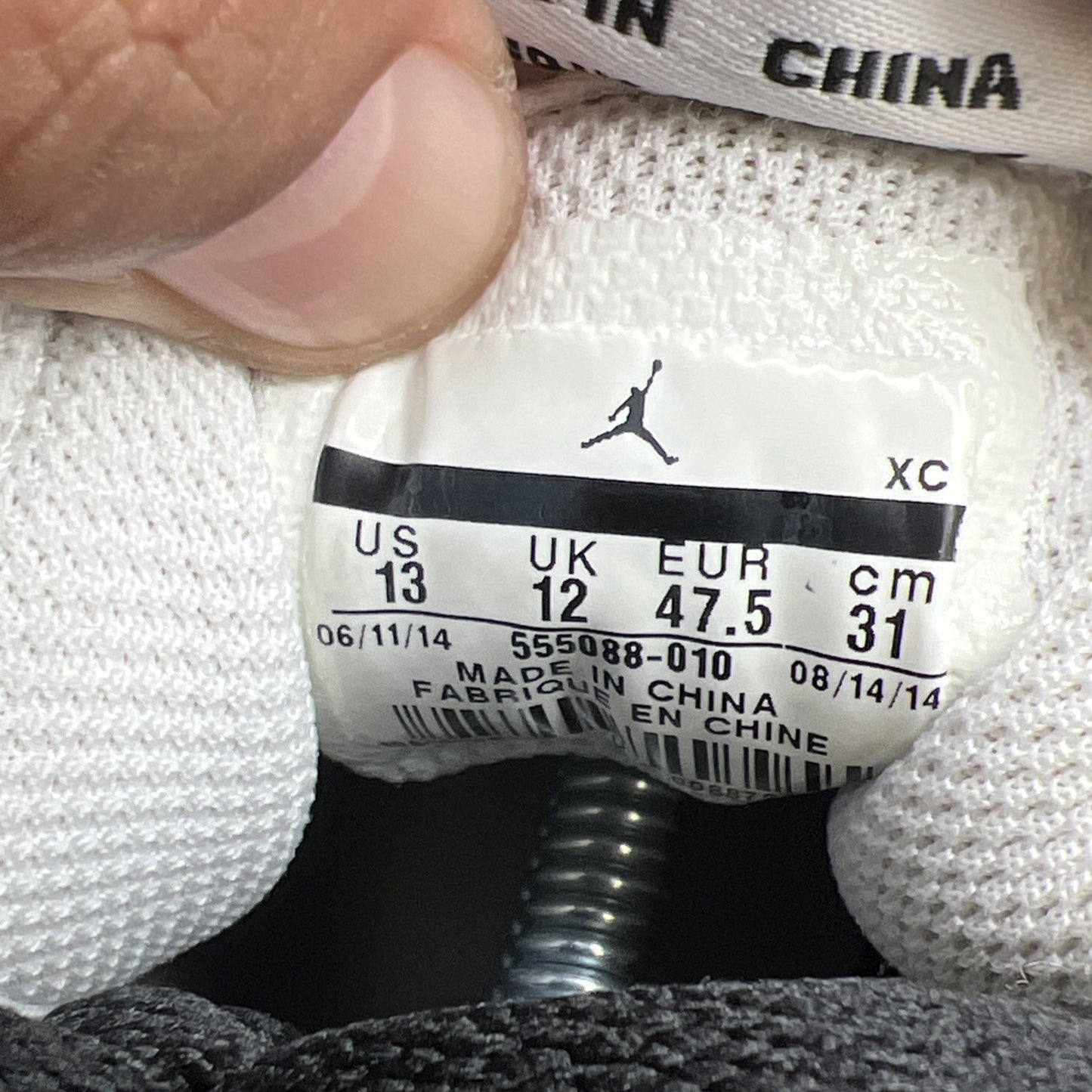 Size 13 - Air Jordan 1 Retro OG 2014 High Black White (555088-010)