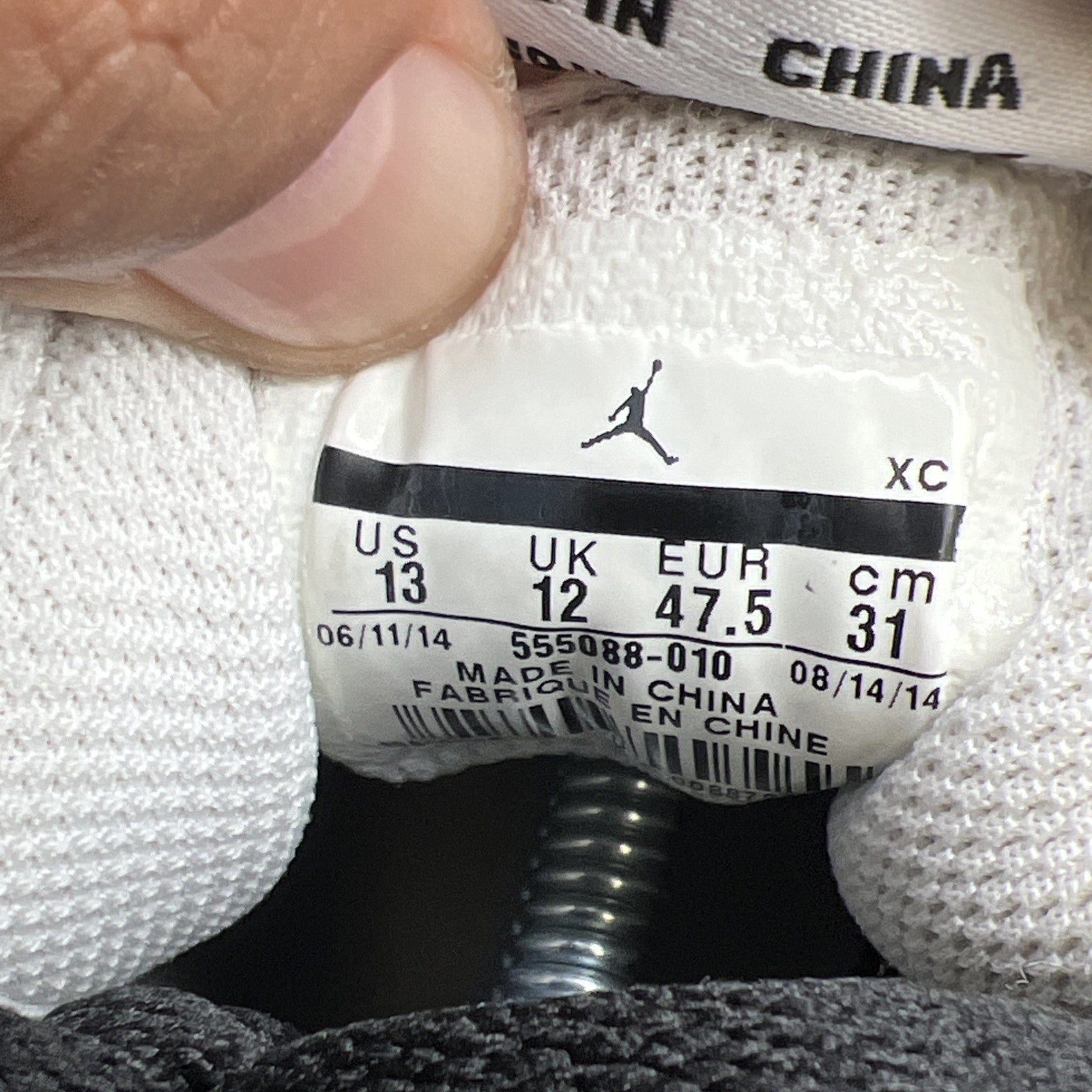 Size 13 - Air Jordan 1 Retro OG 2014 High Black White (555088-010)