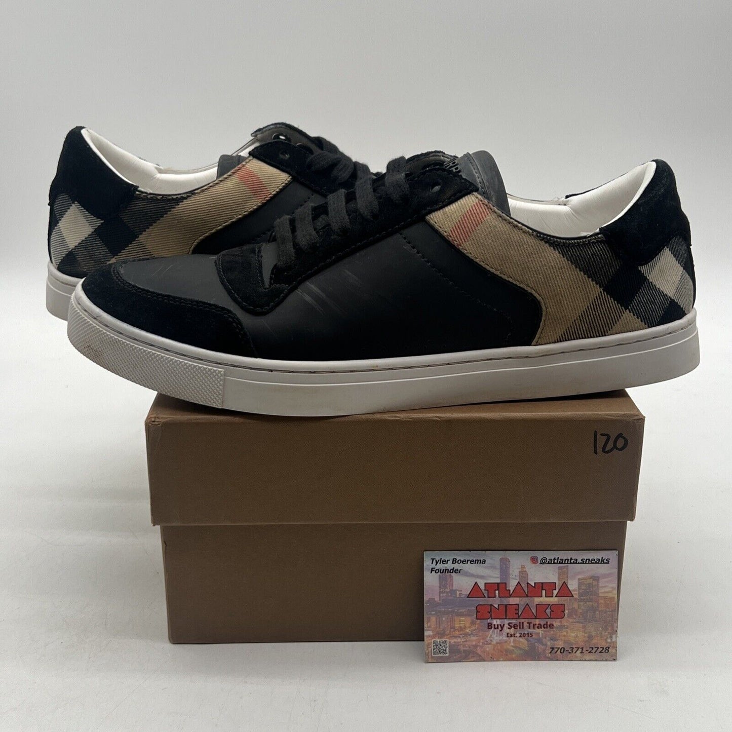 Size 10.5 - Burberry House Check Low Black White Tan Red (8024124)