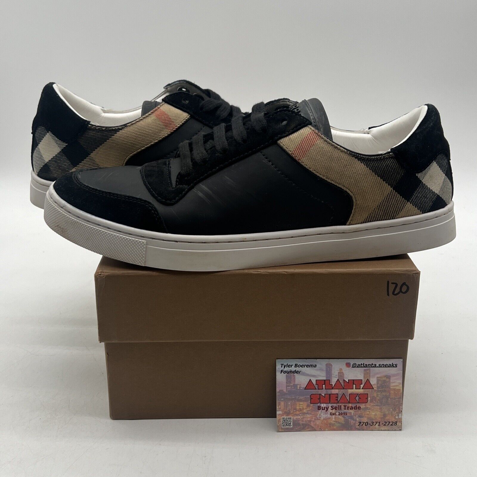 Size 10.5 - Burberry House Check Low Black White Tan Red (8024124)