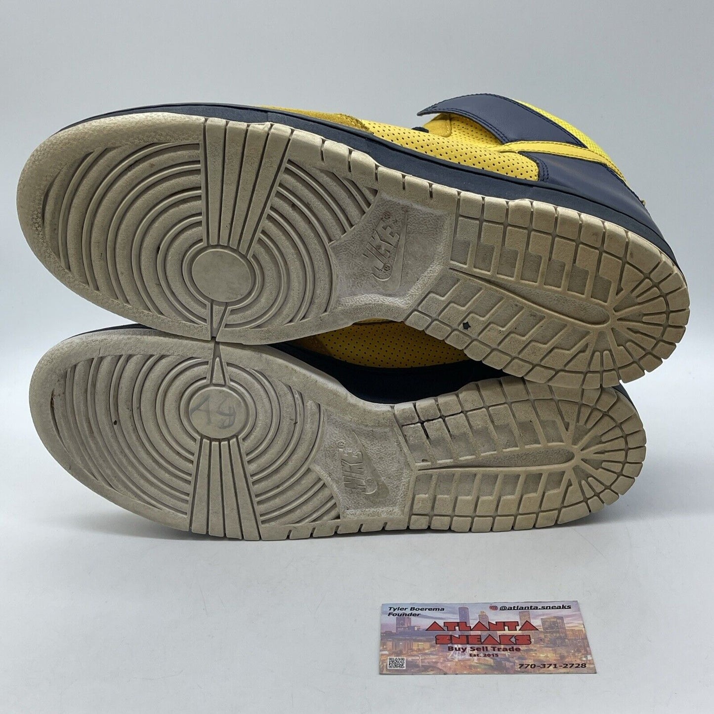 Size 11.5 - Nike Dunk High Yellow White Blue Suede Leather (317982-771)