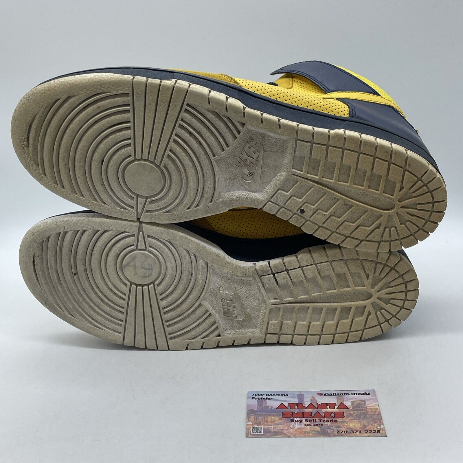 Size 11.5 - Nike Dunk High Yellow White Blue Suede Leather (317982-771)