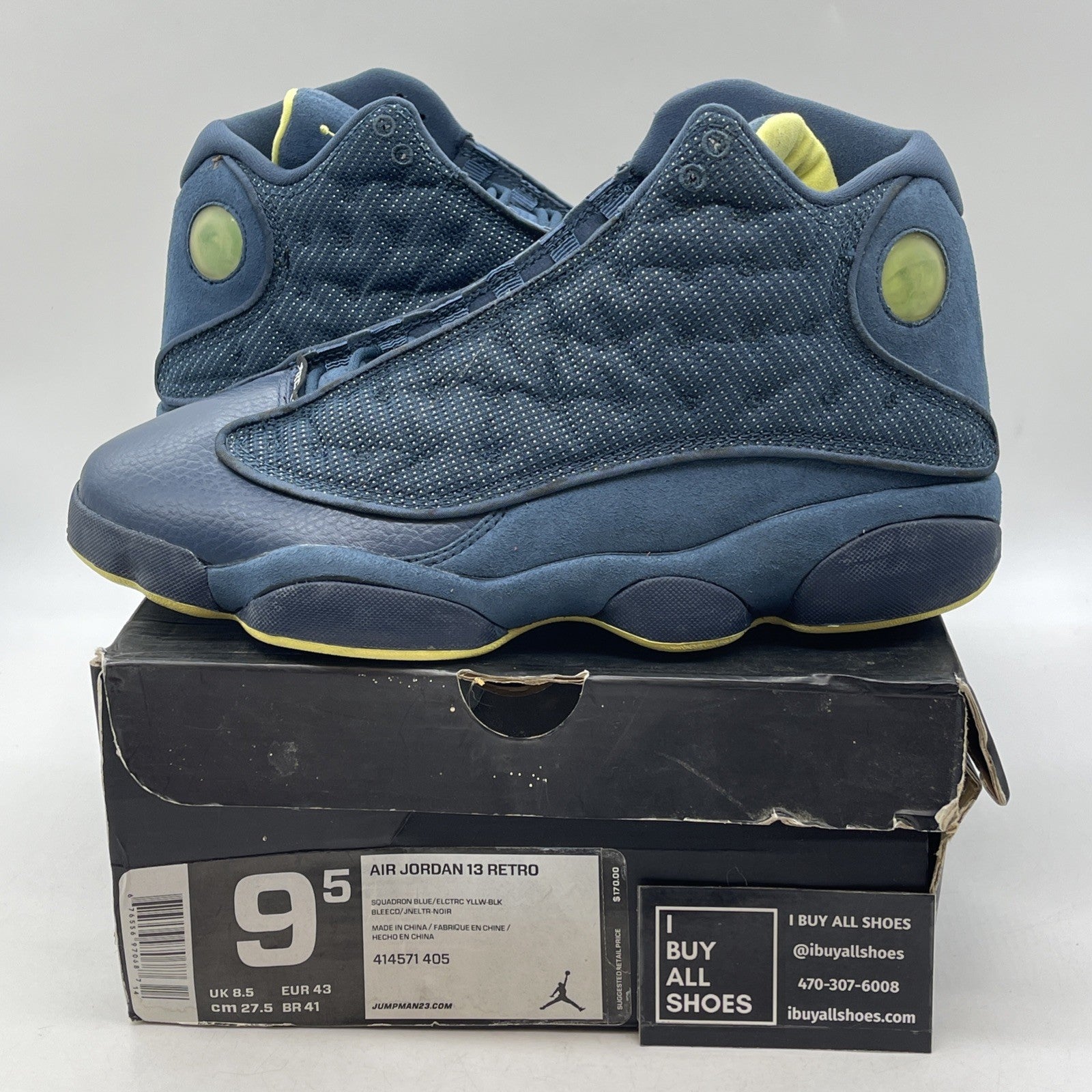 Size 9.5 - Air Jordan 13 Retro Squadron Blue (414571-405)