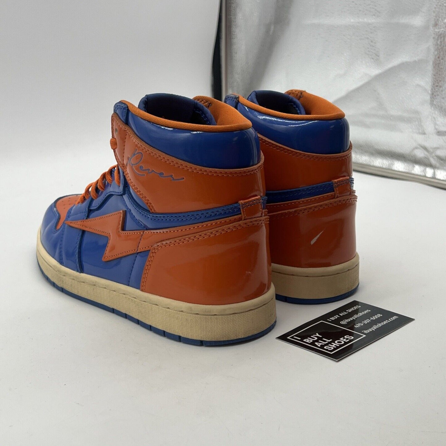 Size 8.5 - Air Kiy x Reves Paris - Blue/Orange Patent Leather (NY 2.0)