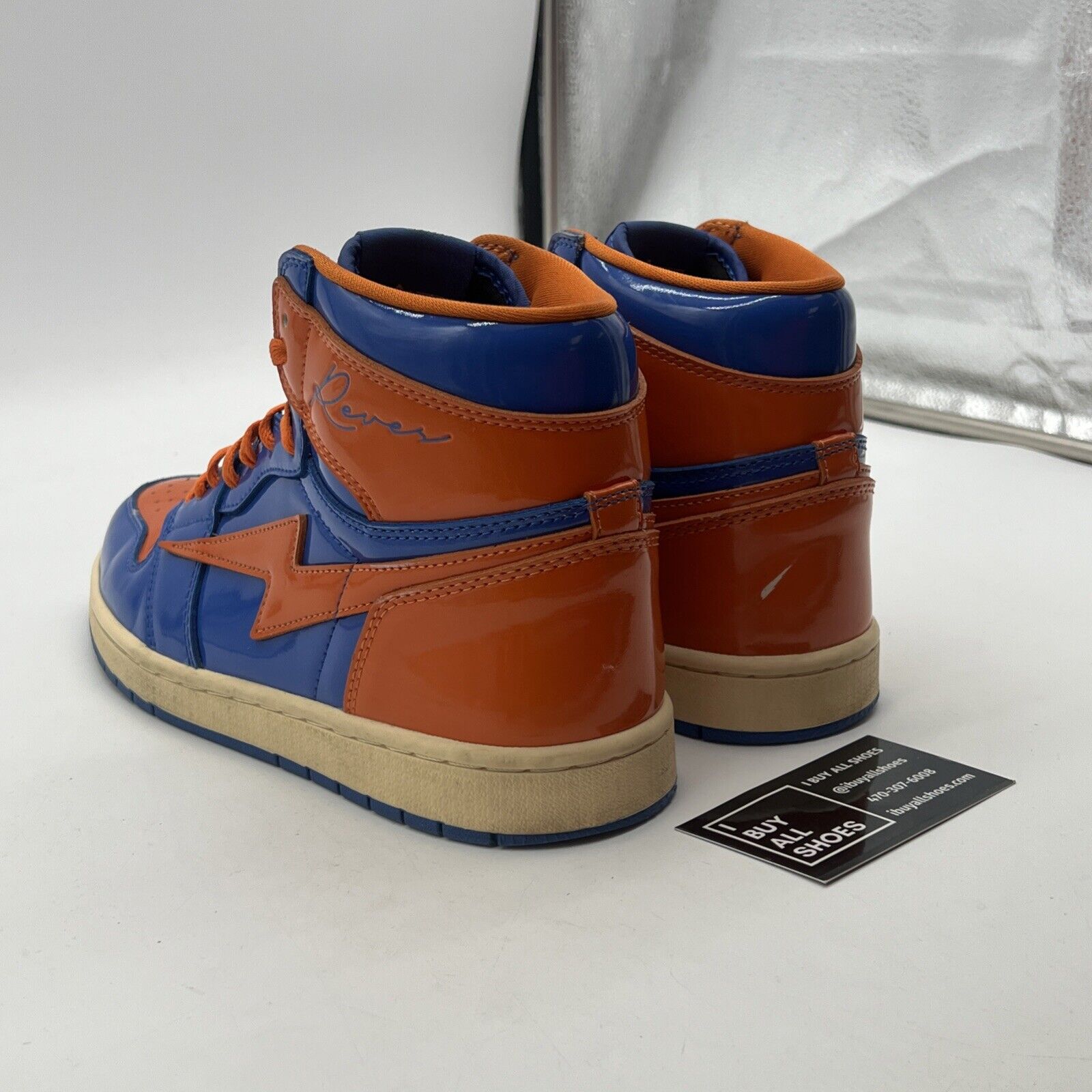 Size 8.5 - Air Kiy x Reves Paris - Blue/Orange Patent Leather (NY 2.0)