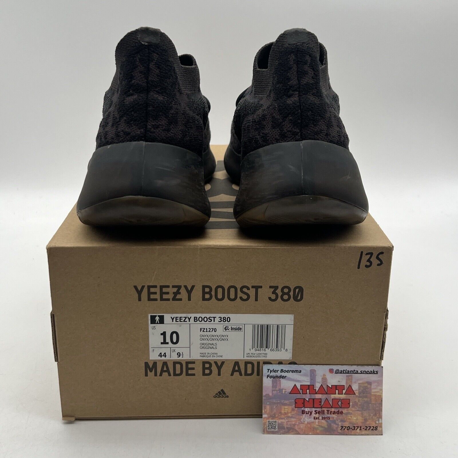 Size 10 - adidas Yeezy Boost 380 Onyx Non-Reflective Black Brown (FZ1270)