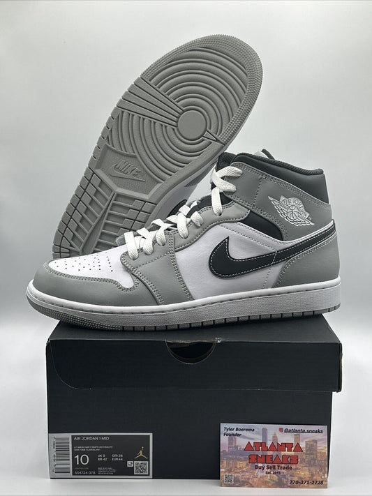 Size 10 - Jordan 1 Mid Light Smoke Gray