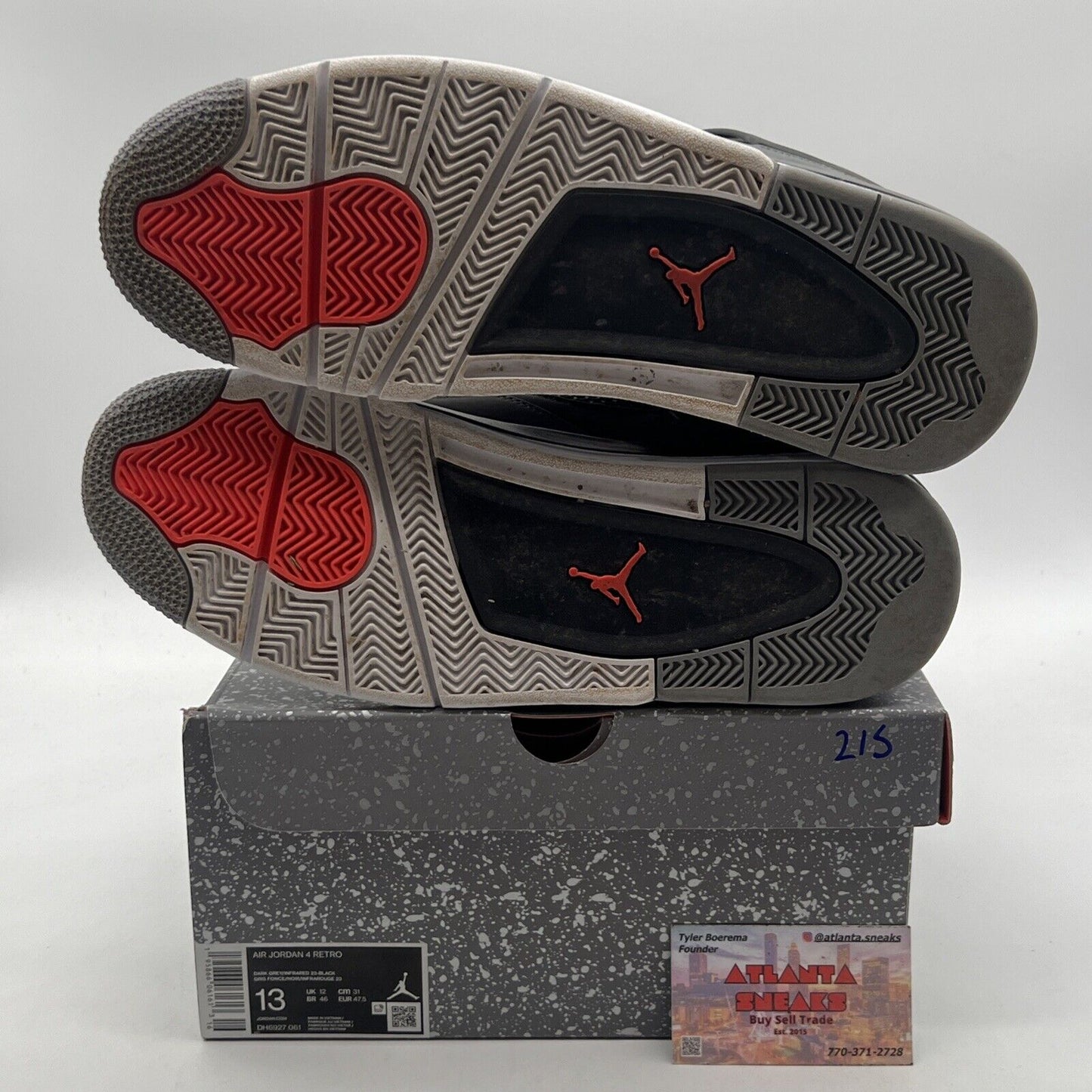 Size 13 - Jordan 4 Retro Mid Infrared Black Grey Red (DH6927-061)