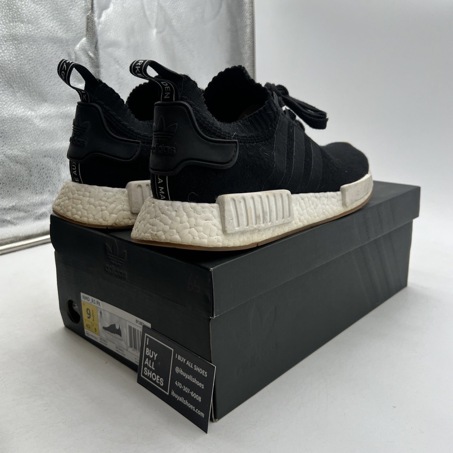 Size 9.5 - adidas NMD_R1 PK Black Gum (BY1887)