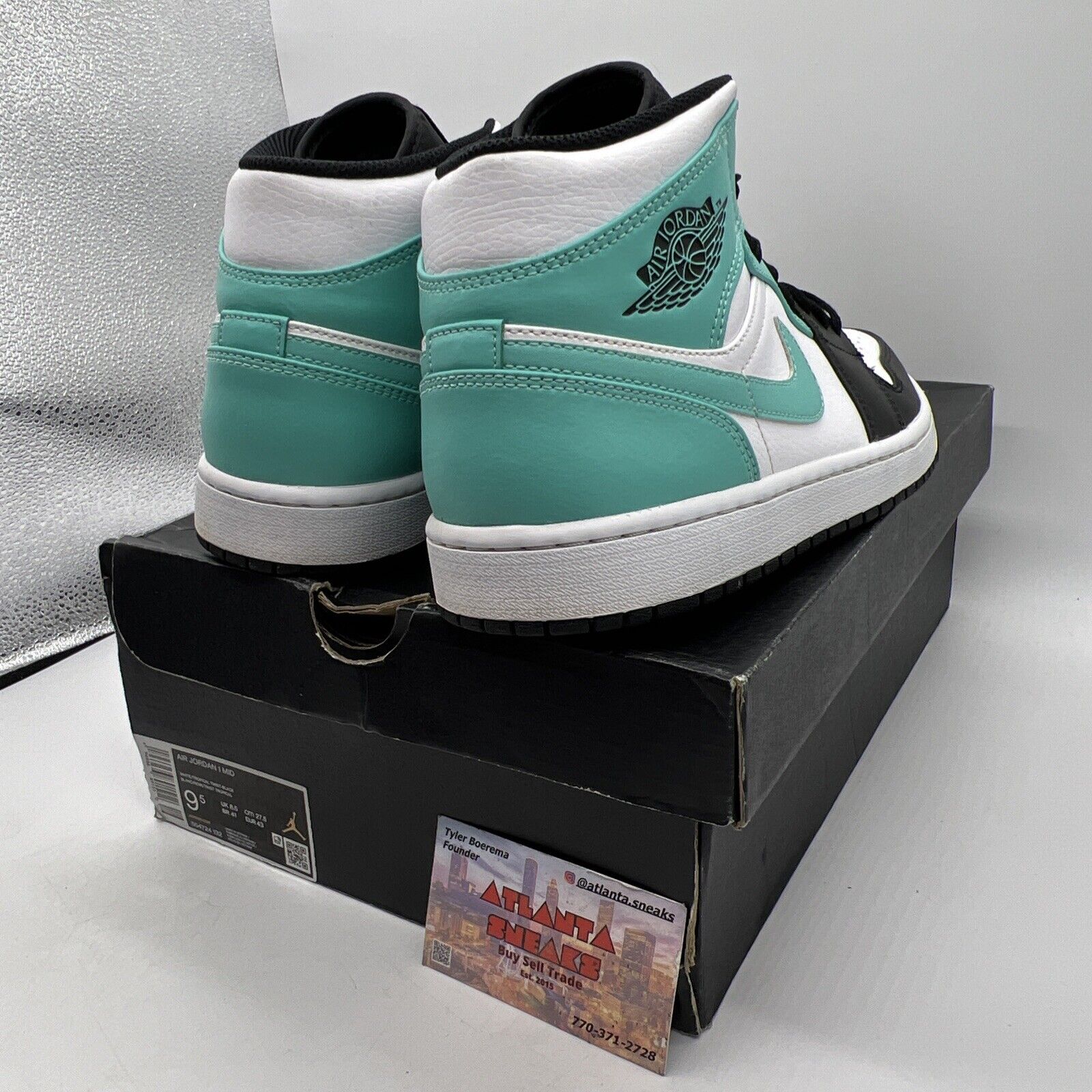 Size 9.5 - Air Jordan 1 Tropical Twist Black White Aqua Leather