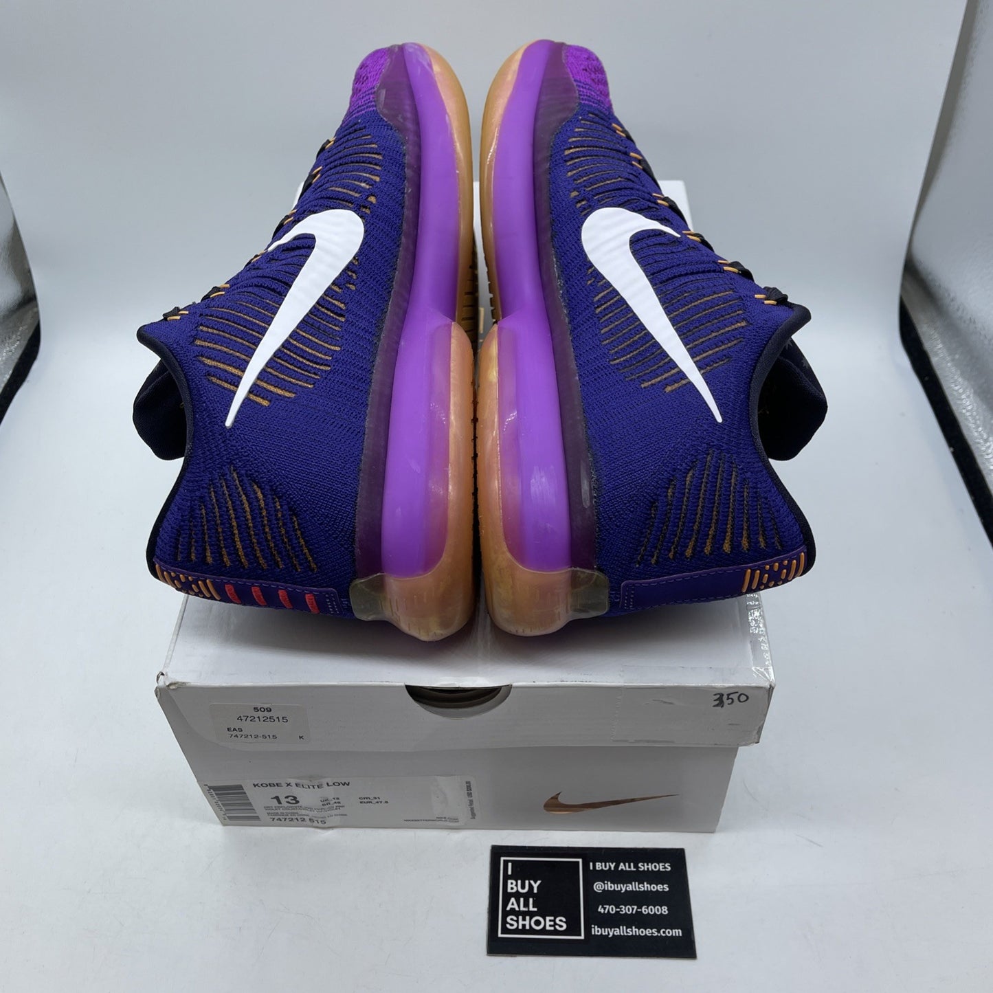 Size 13 - Nike Kobe 10 Elite Draft Pick White Purple Suede (747212-515)