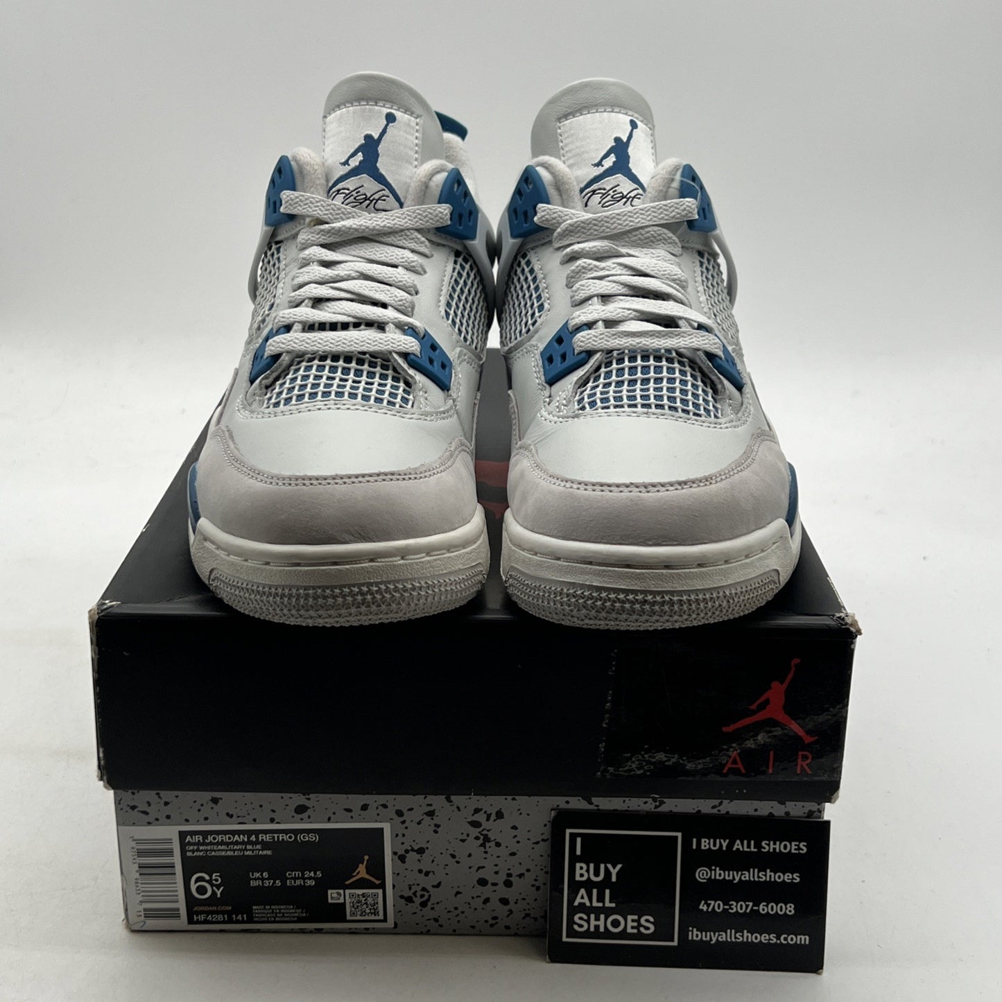 Size 6.5Y - Air Jordan 4 Retro 2024 Military Blue - (HF4281-141)